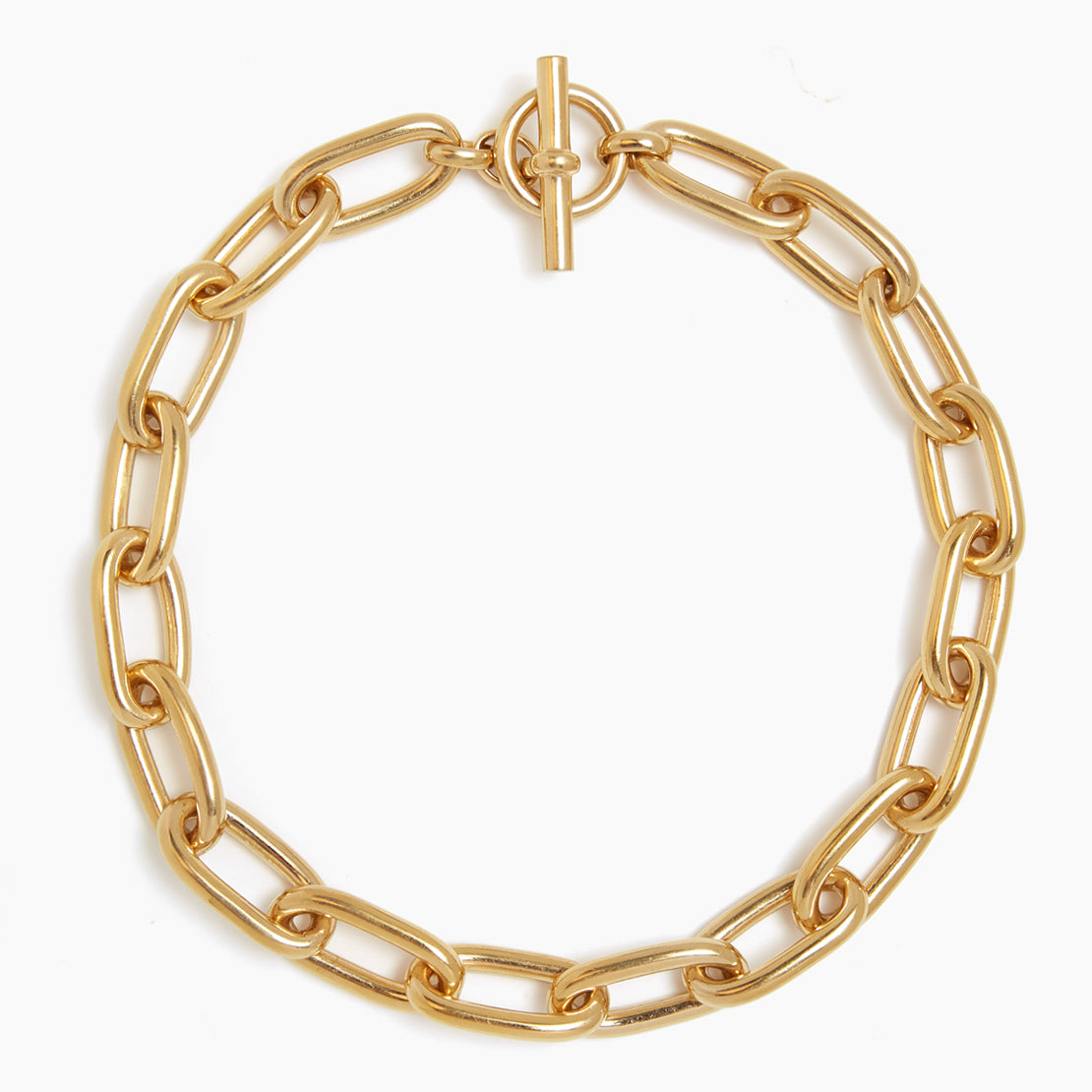 Large Gold Oval Chain Necklace