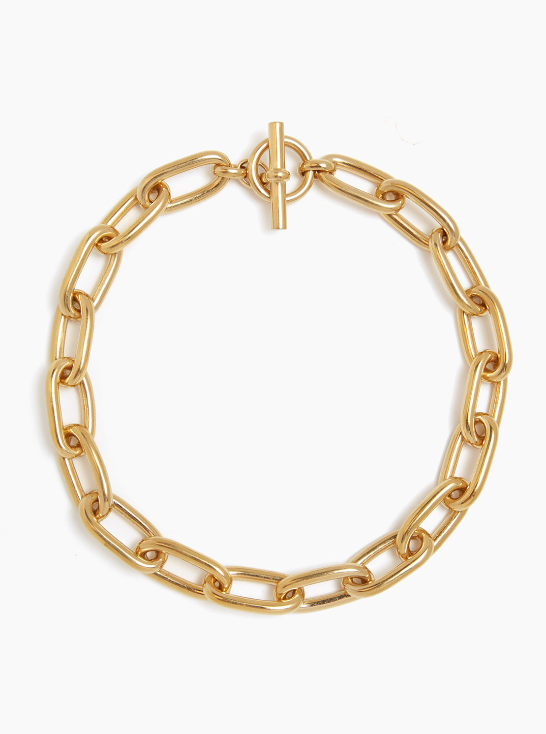 Large Gold Oval Chain Necklace