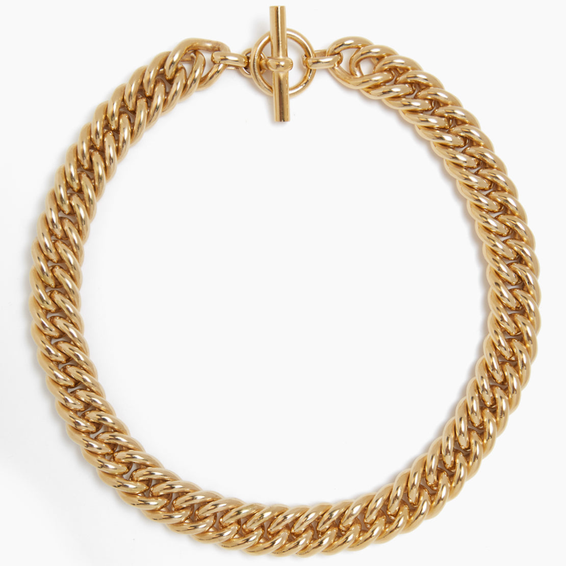 Large Gold Curb Chain Necklace