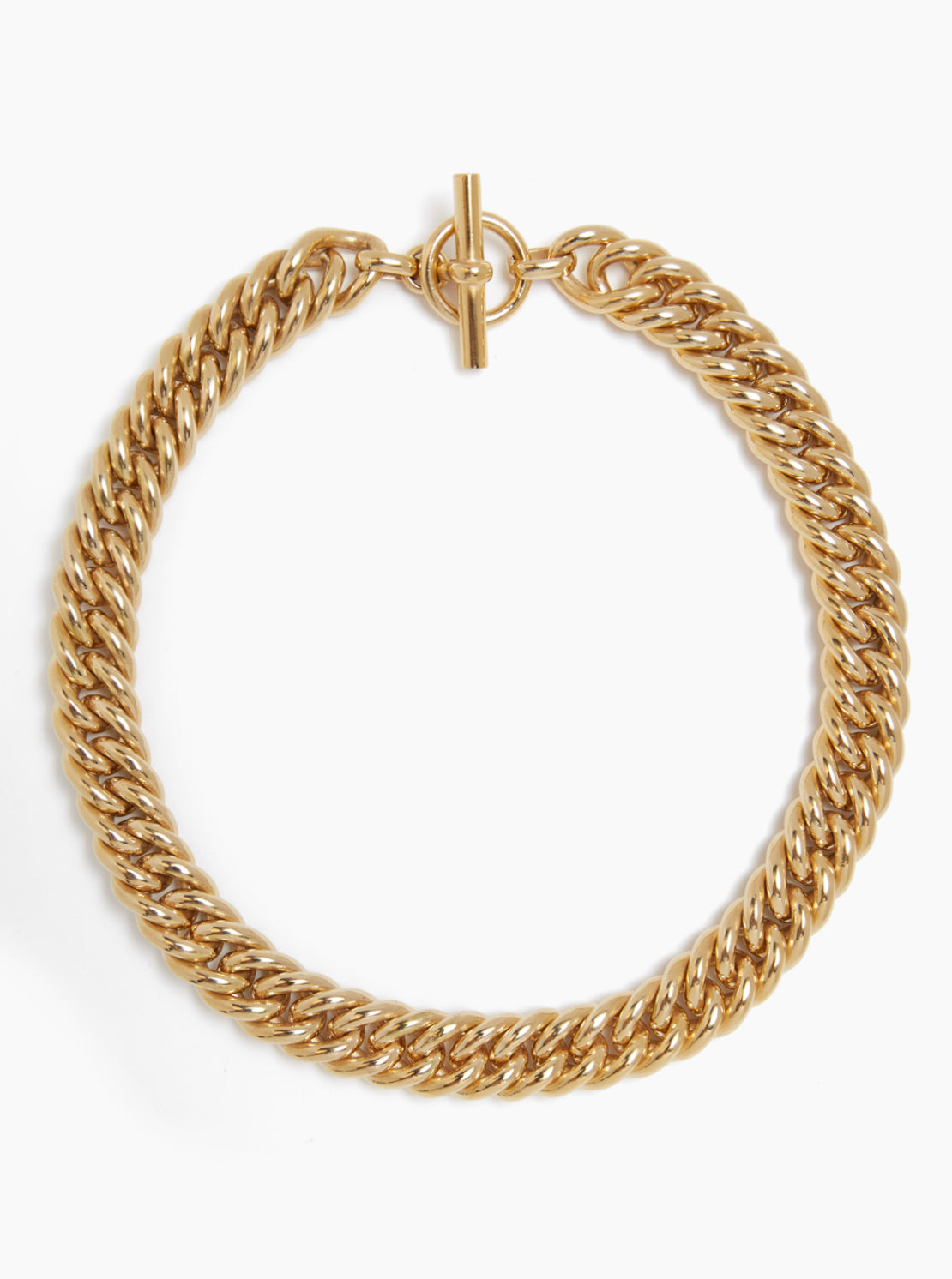 Large Gold Curb Chain Necklace
