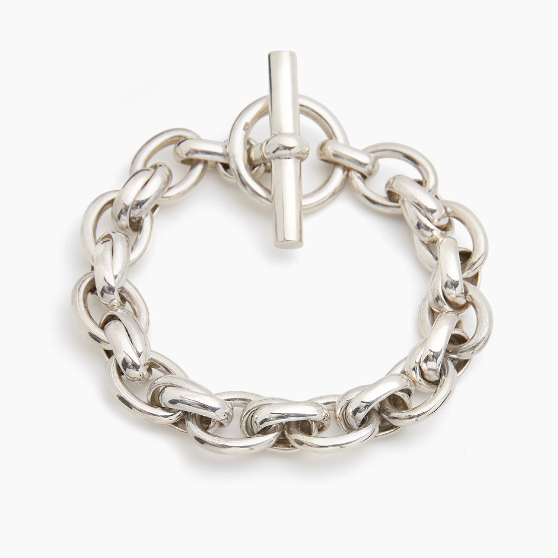 Large Silver Double Link Bracelet