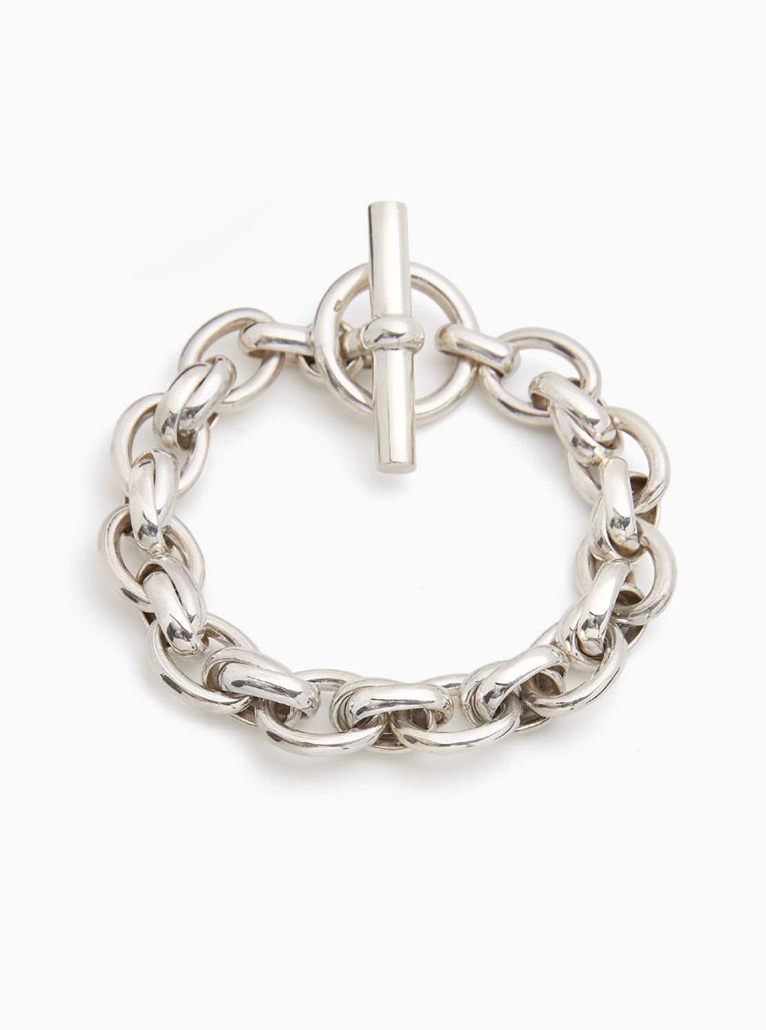 Large Silver Double Link Bracelet