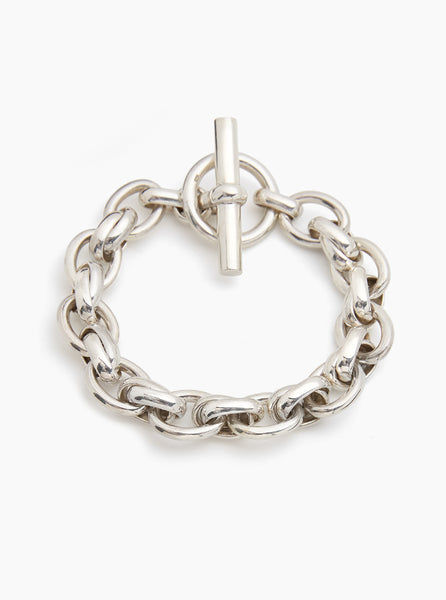 Large Silver Double Link Bracelet – Tilly Sveaas