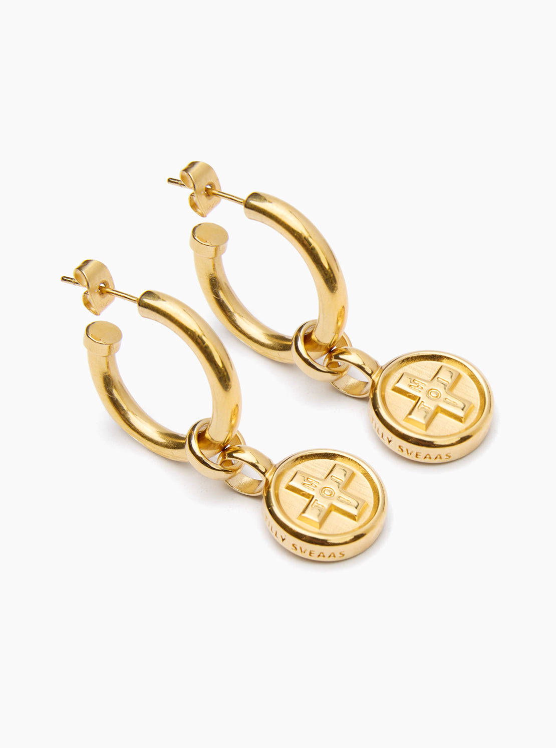 Gold Moi + Toi Disc Earrings