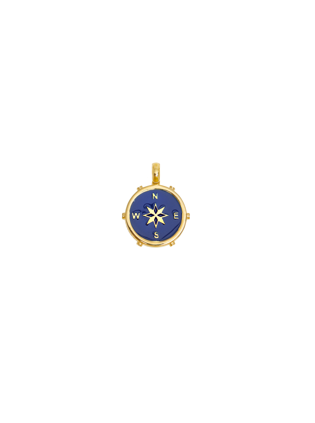 Gold Enamel Compass Charm