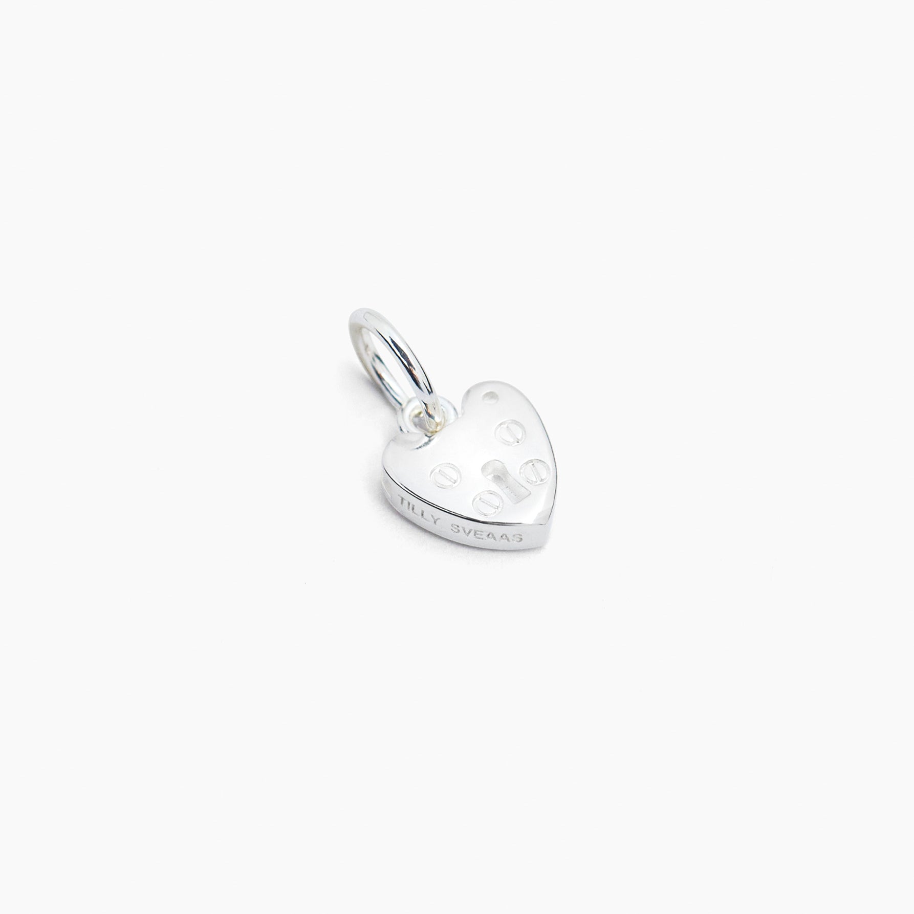 Small Silver Padlock Heart Charm