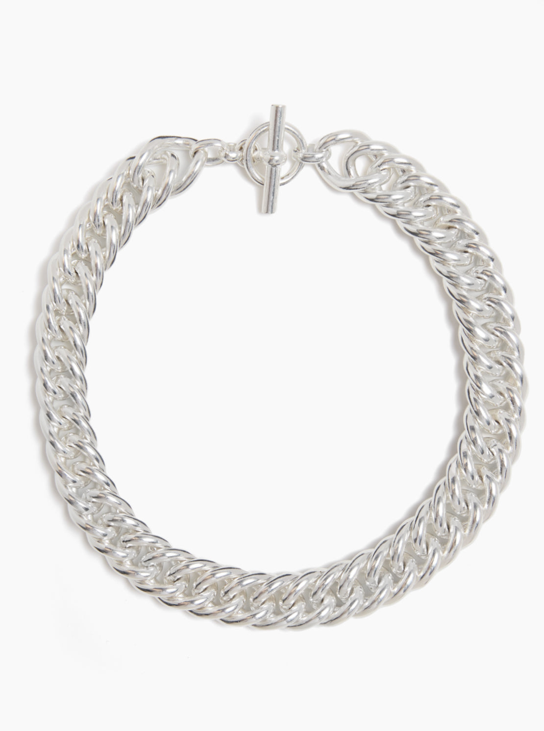 Giant Silver Plated Curb Chain Necklace