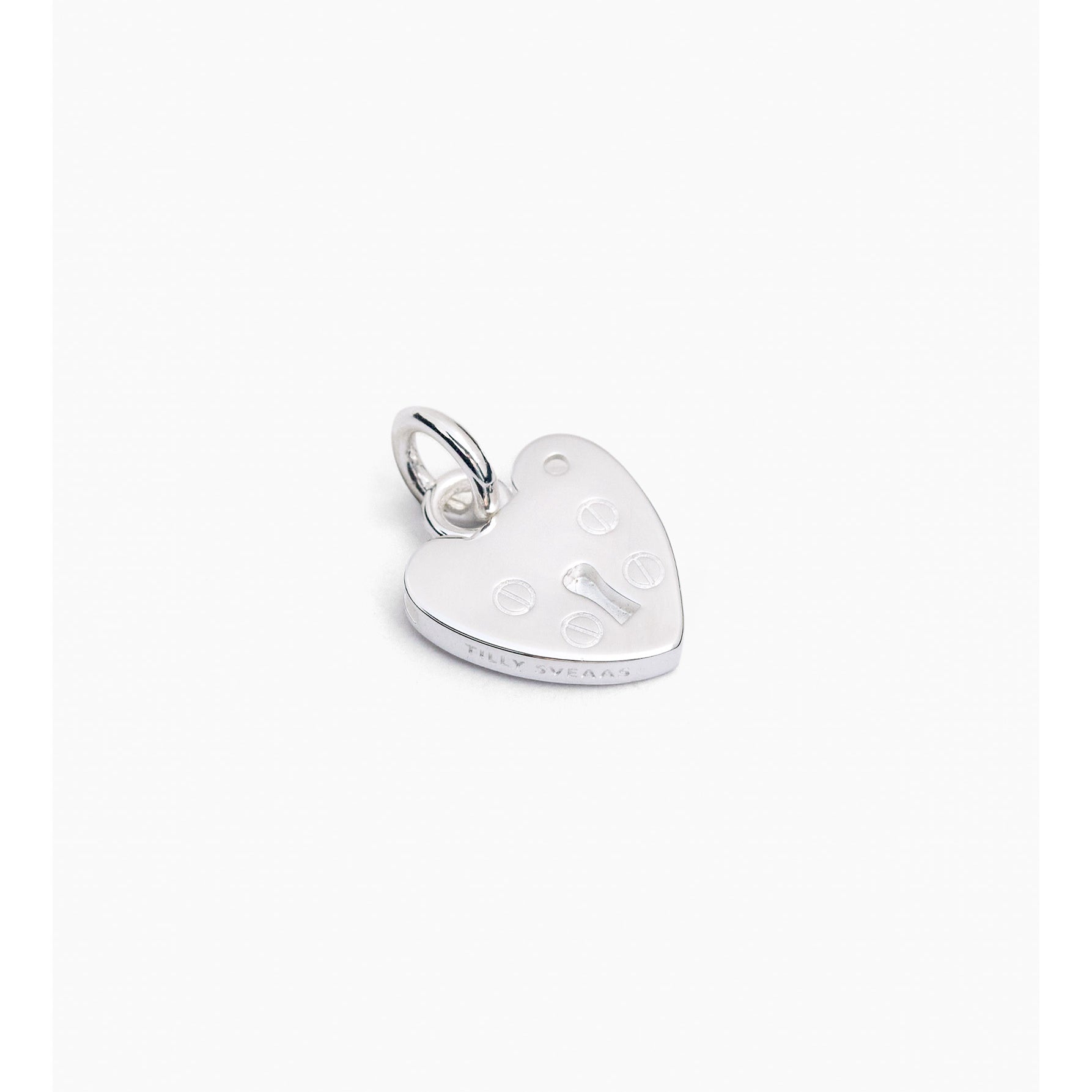 Large Silver Padlock Heart Charm