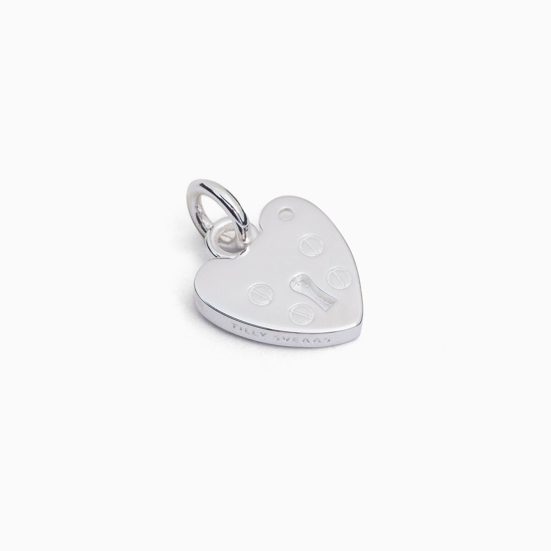 Large Silver Padlock Heart Charm