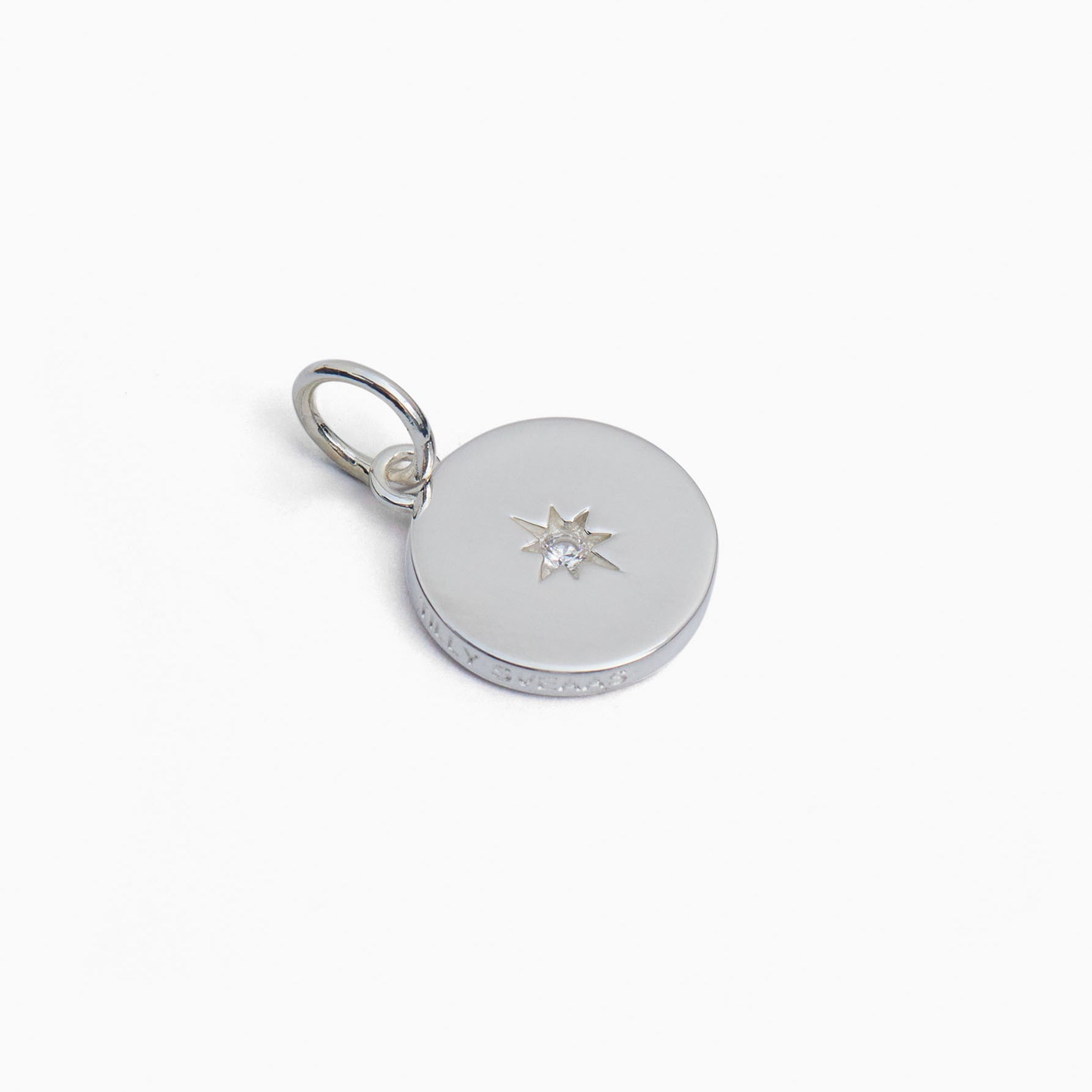 Silver Jewelled Disc Charm