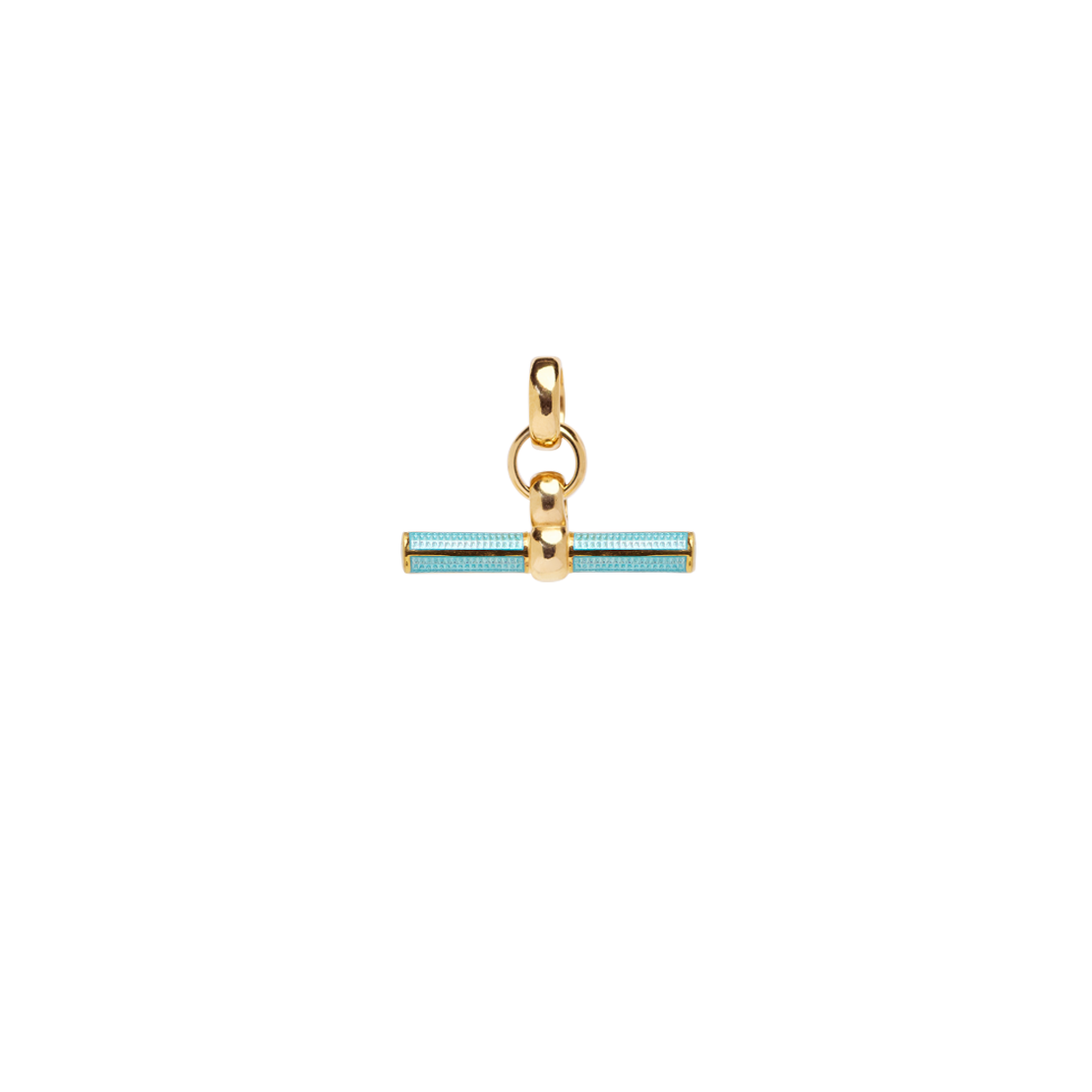 Enamel Small Gold T-Bar Charm