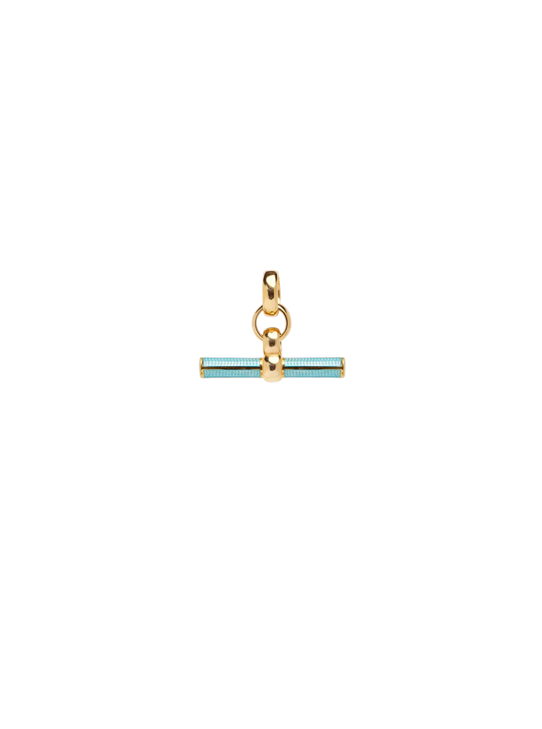 Enamel Small Gold T-Bar Charm