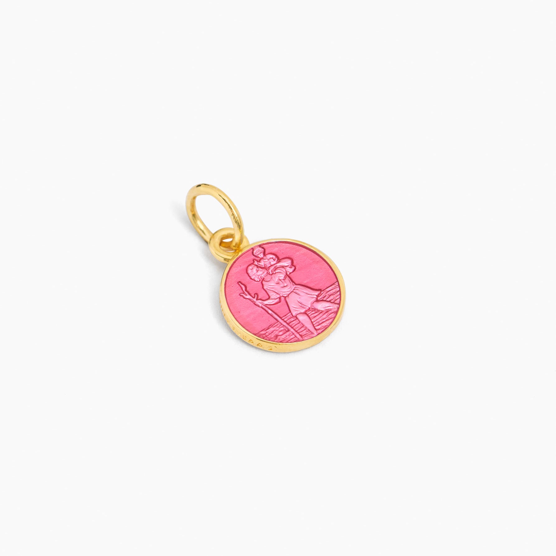 Pink St Christopher Charm