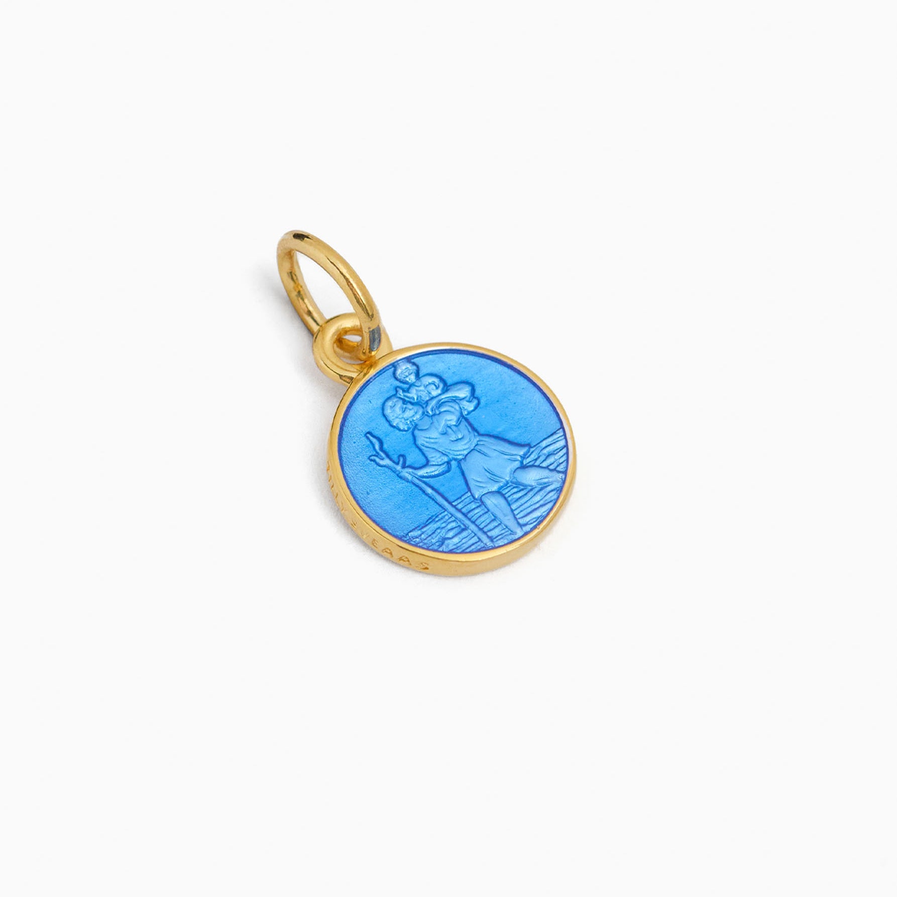 Blue St Christopher Charm