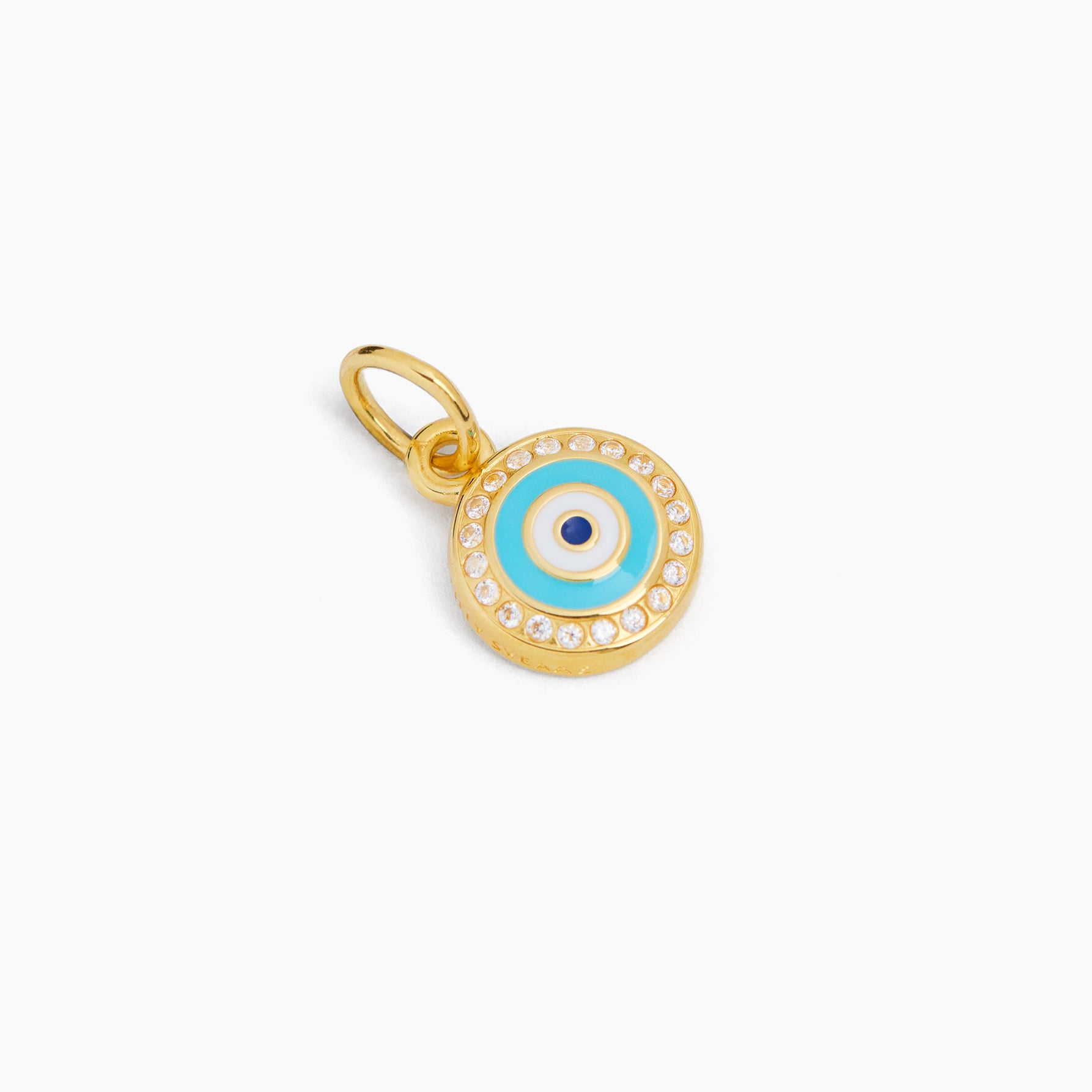 Gold Jewelled Evil Eye Disc Charm