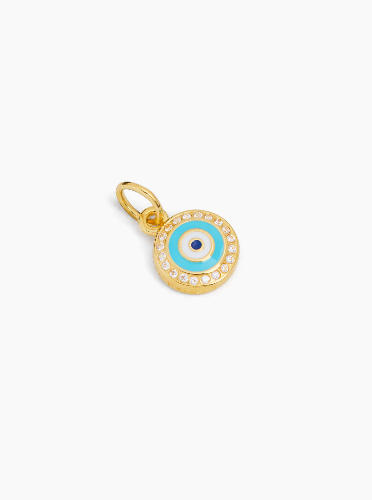 Gold Jewelled Evil Eye Disc Charm
