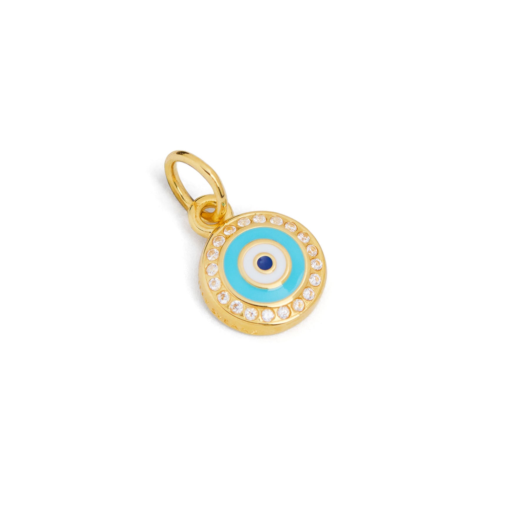 Gold Jewelled Evil Eye Disc Charm