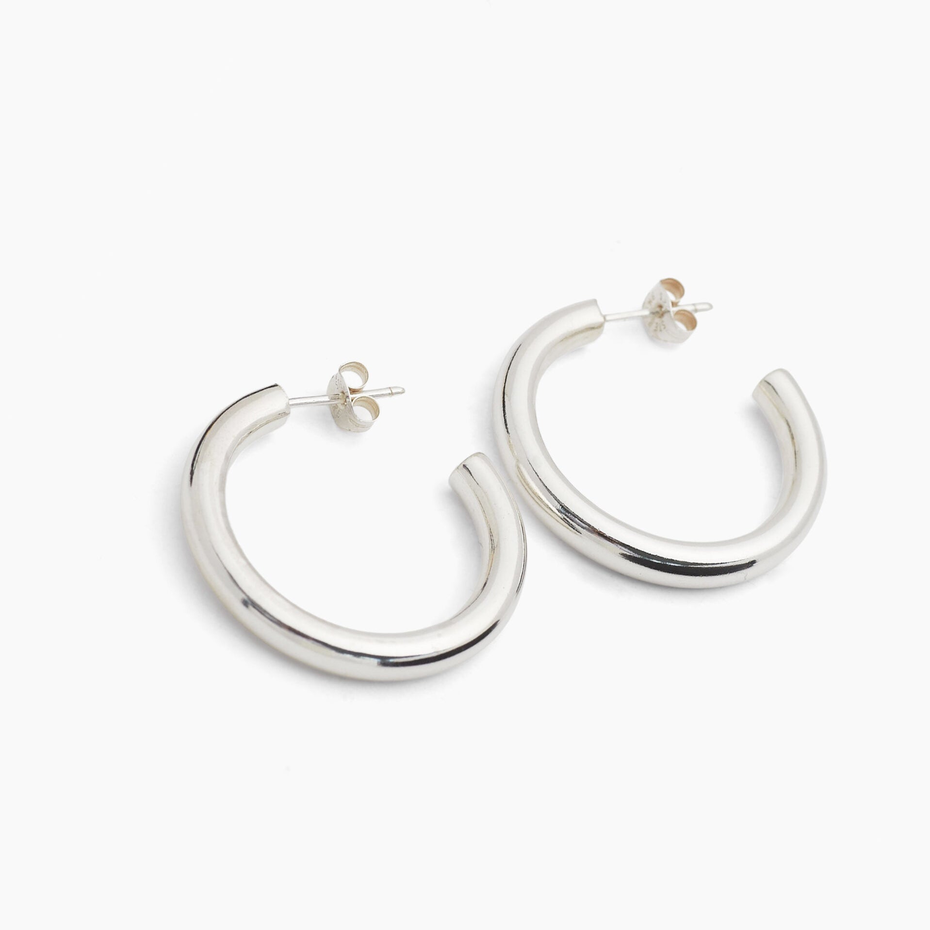 Classic 3cm Silver Hoop Earrings