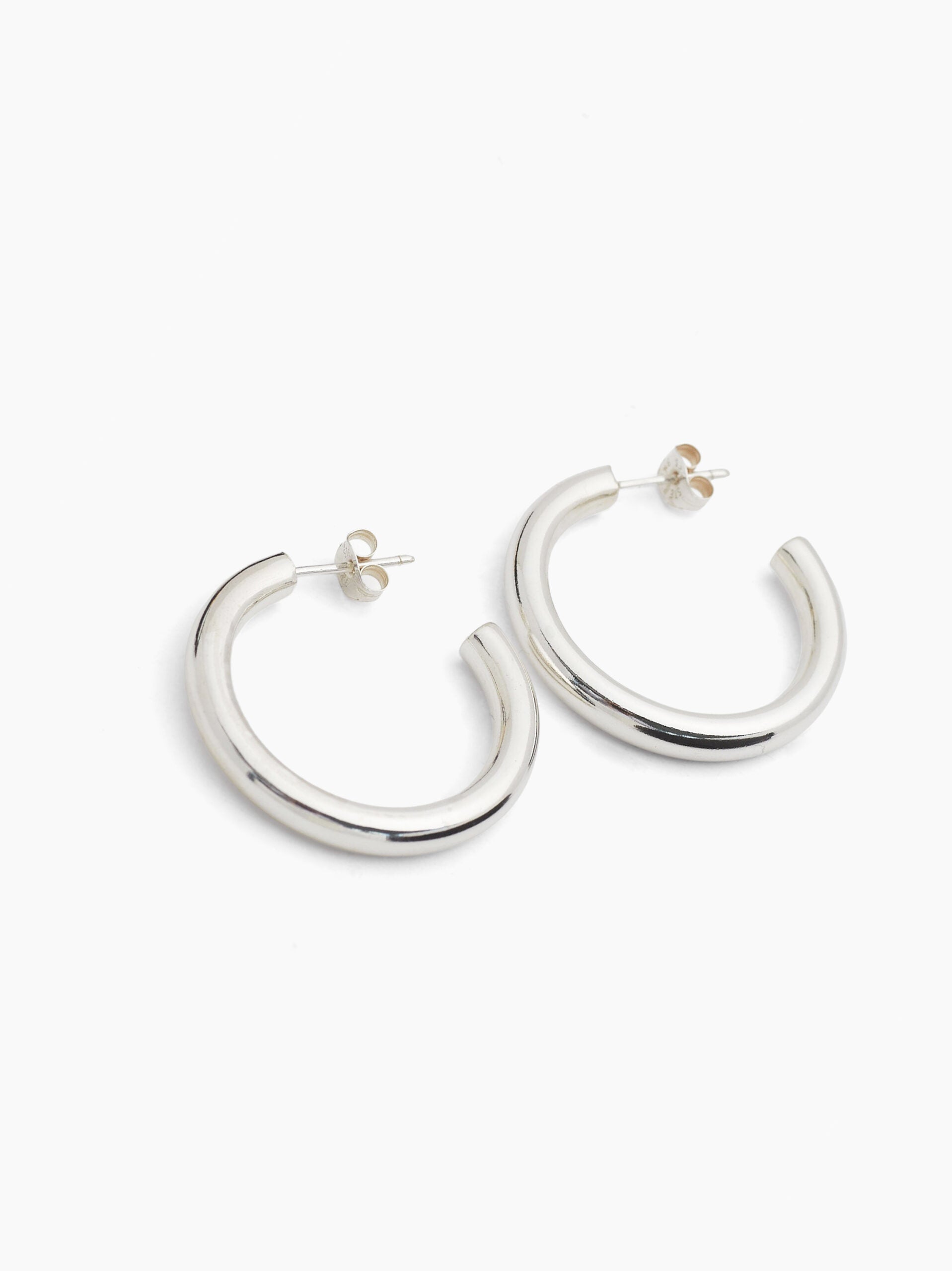 Classic 3cm Silver Hoop Earrings