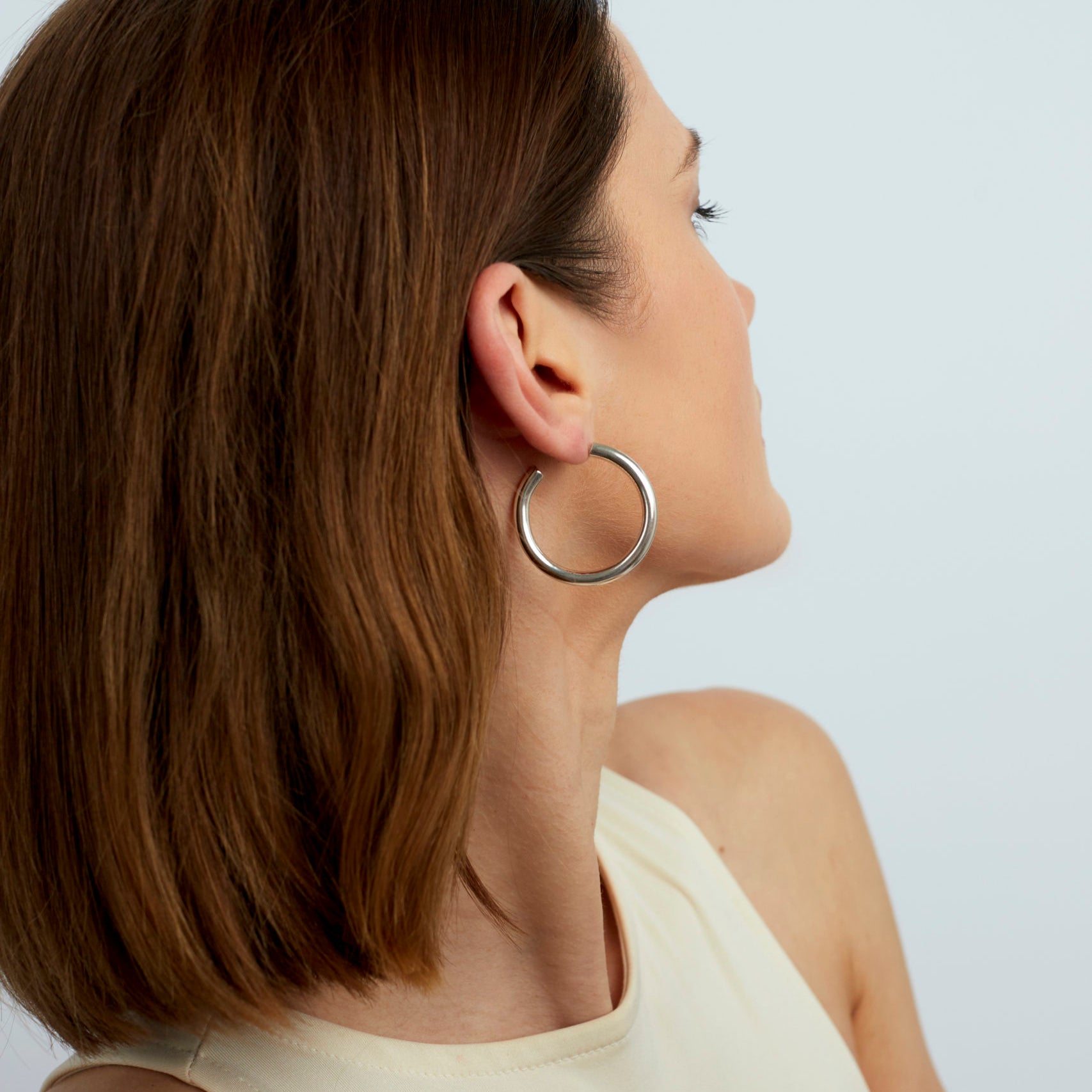 Classic 4cm Silver Hoop Earrings
