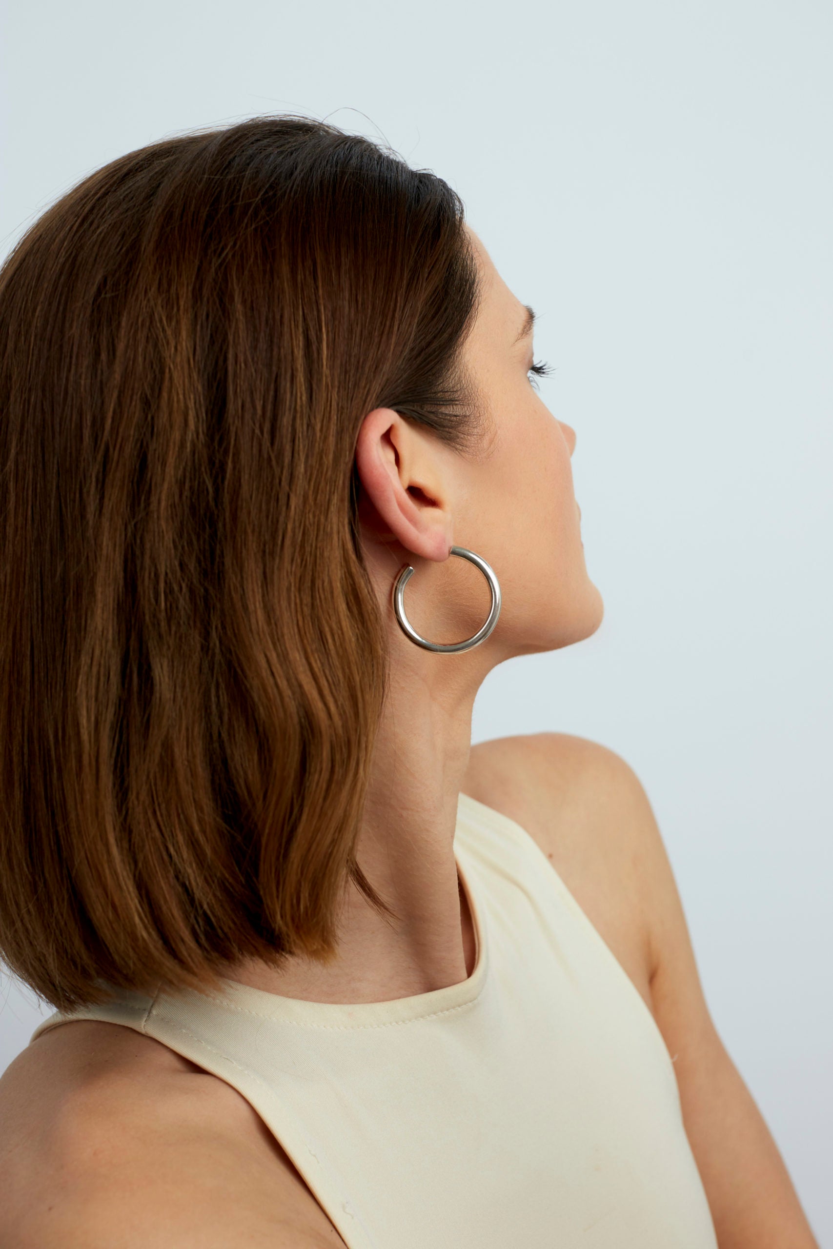 Classic 4cm Silver Hoop Earrings