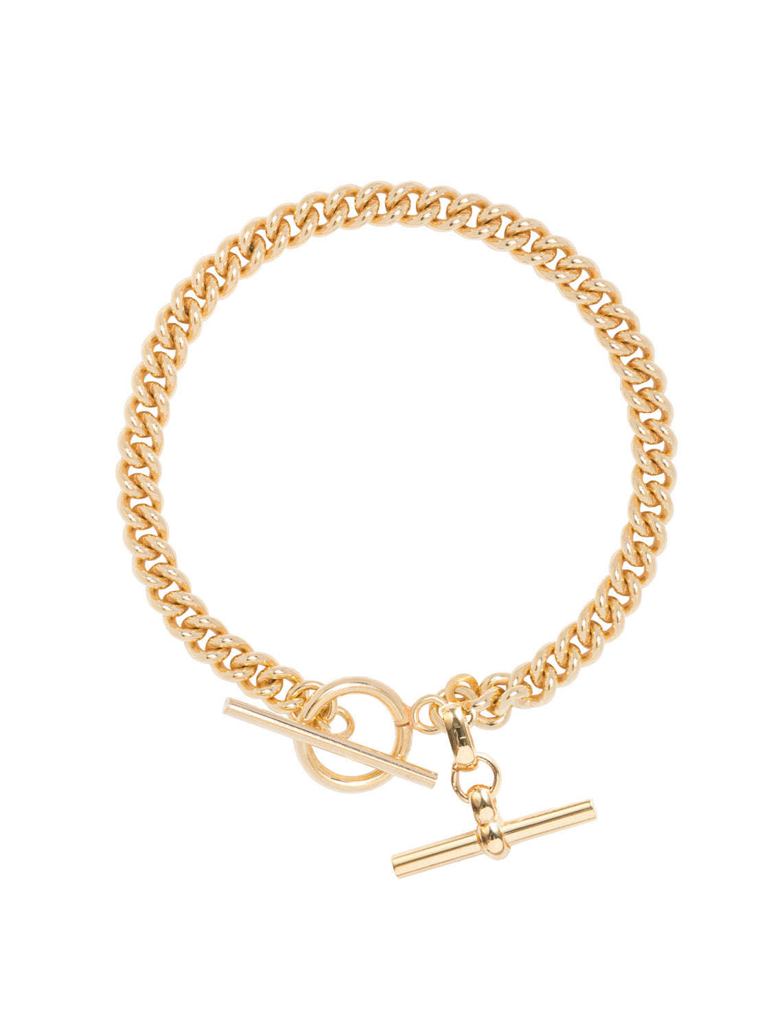 Baby Gold Curb Link Bracelet with T-Bar