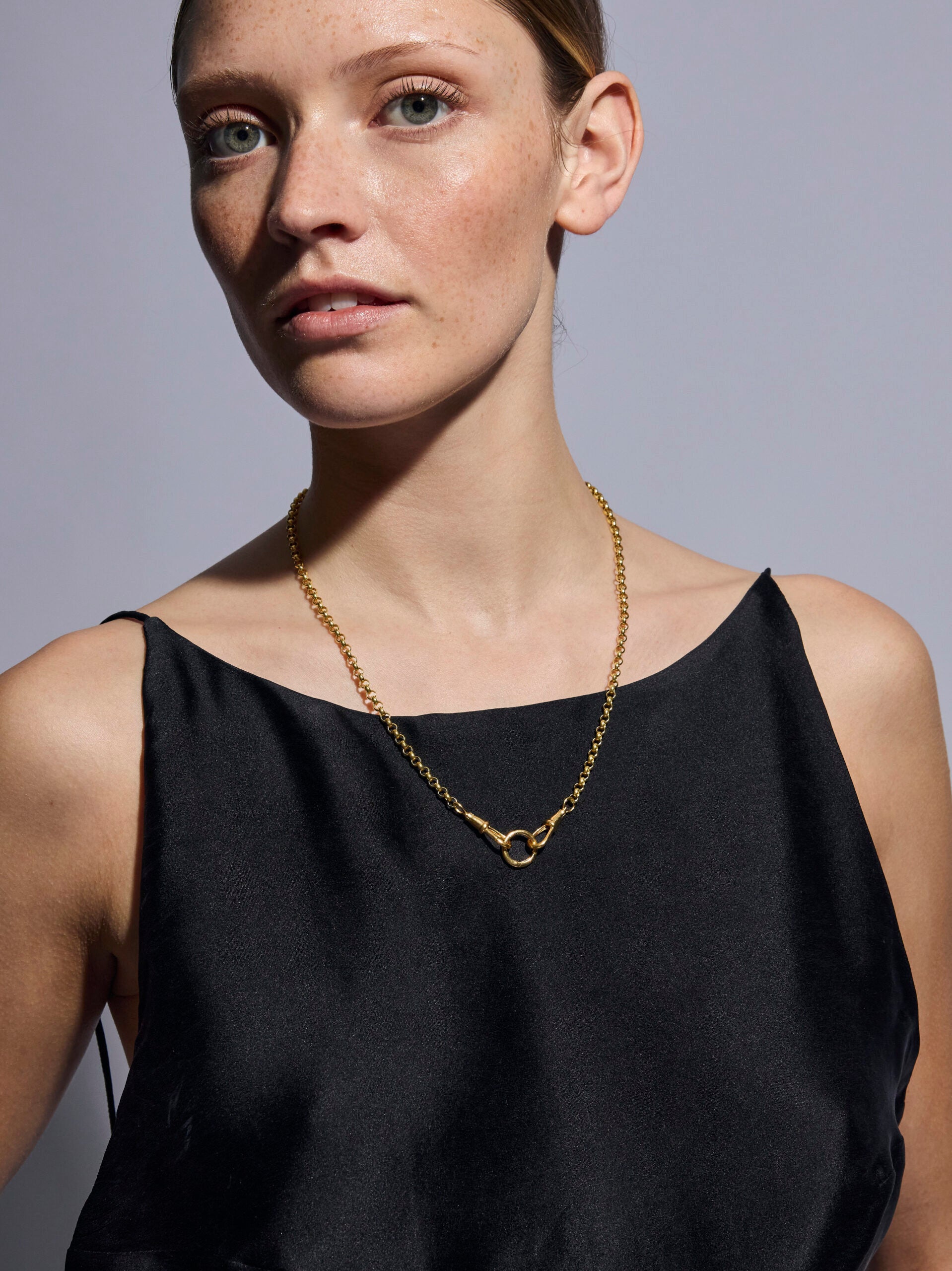 Gold Chunky Belcher Triple Clipt Necklace