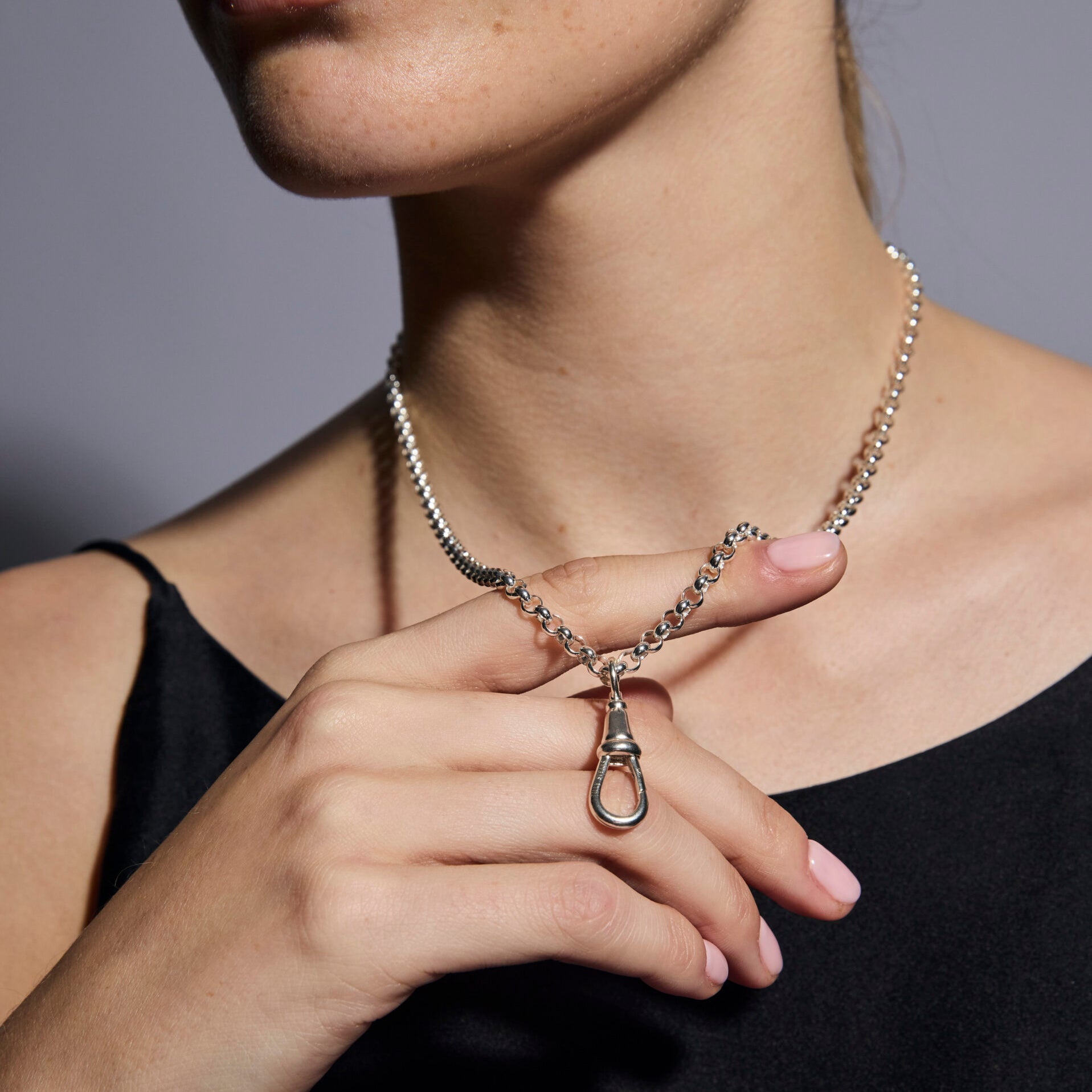 Silver Chunky Belcher Clipt Necklace