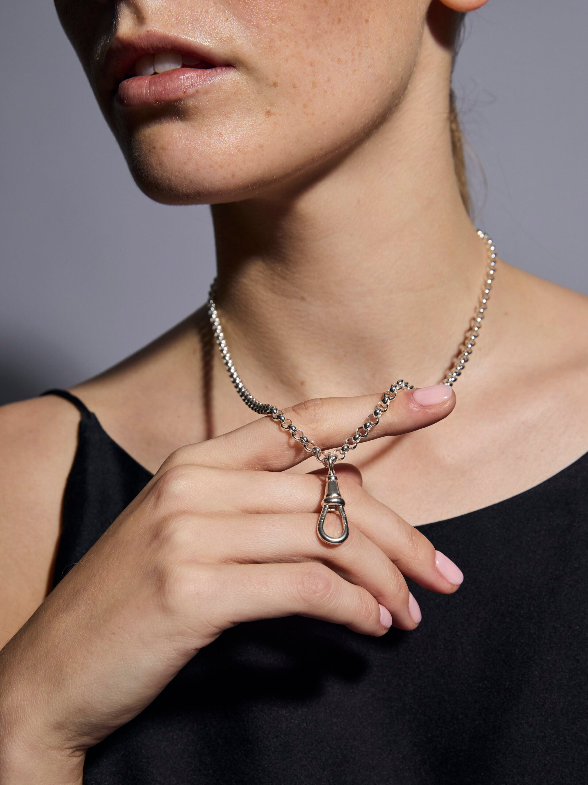 Silver Chunky Belcher Clipt Necklace