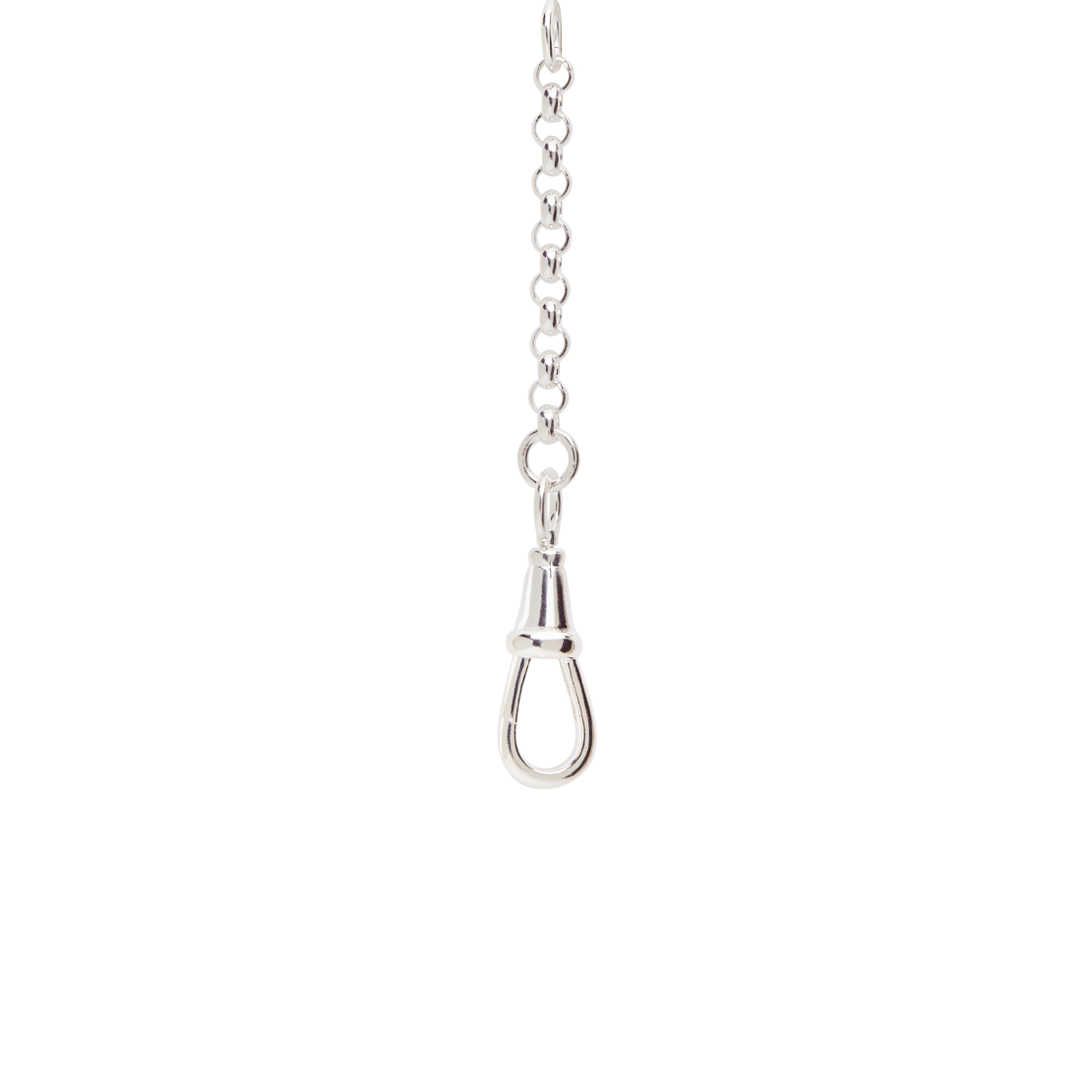 Silver Belcher Connector with Swivel Clip
