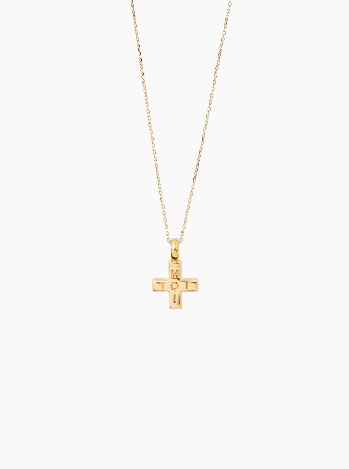 Small Gold Moi + Toi on Trace Chain