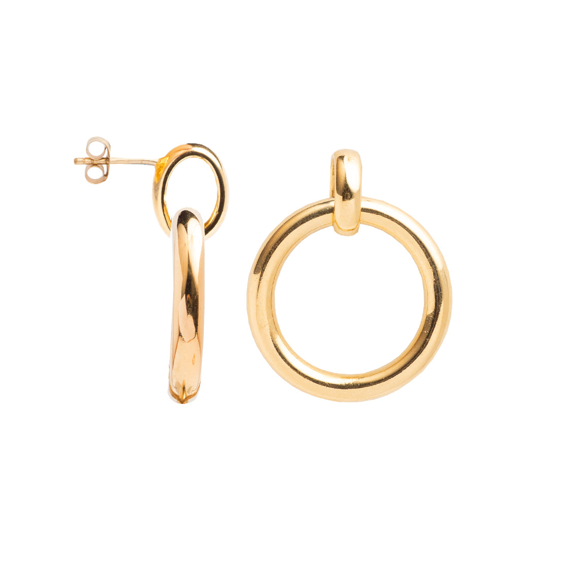 Large Gold Eternity Stud Earrings