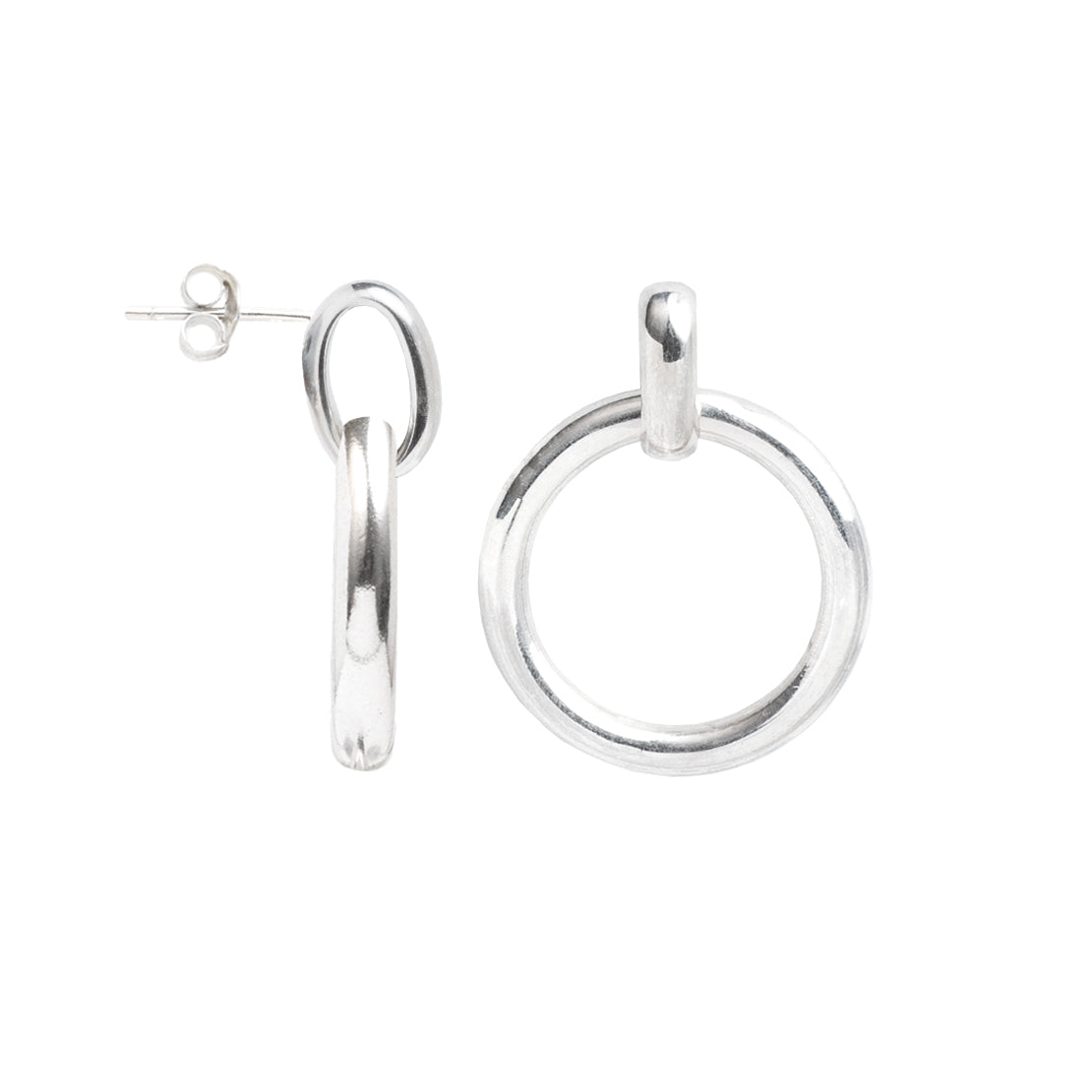 Large Silver Eternity Stud Earrings