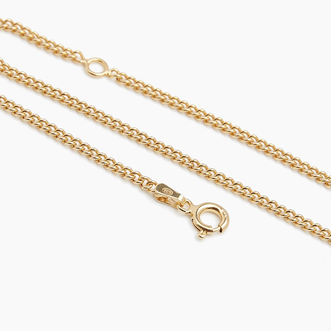 Medium Jewelled Gold T-Bar On Fine Curb Chain