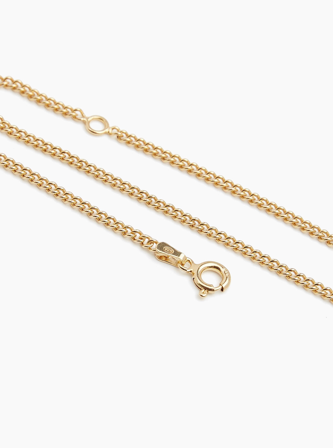 Medium Jewelled Gold T-Bar On Fine Curb Chain