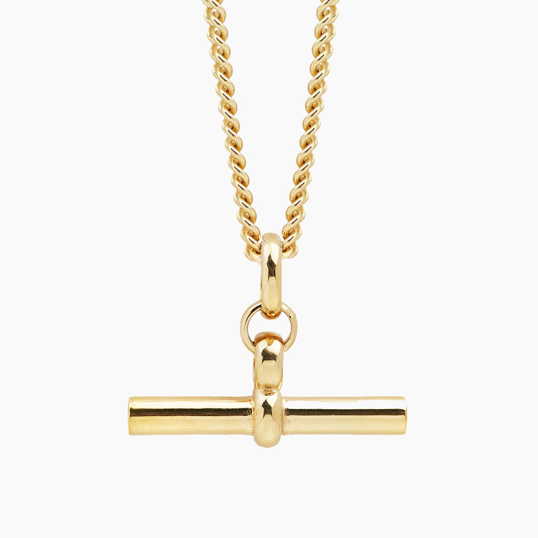 Giant Gold T-Bar on Curb Chain
