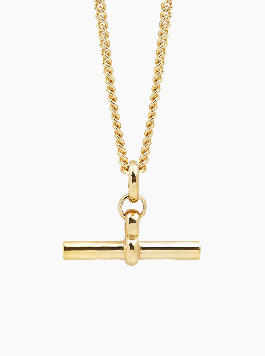 Giant Gold T-Bar on Curb Chain