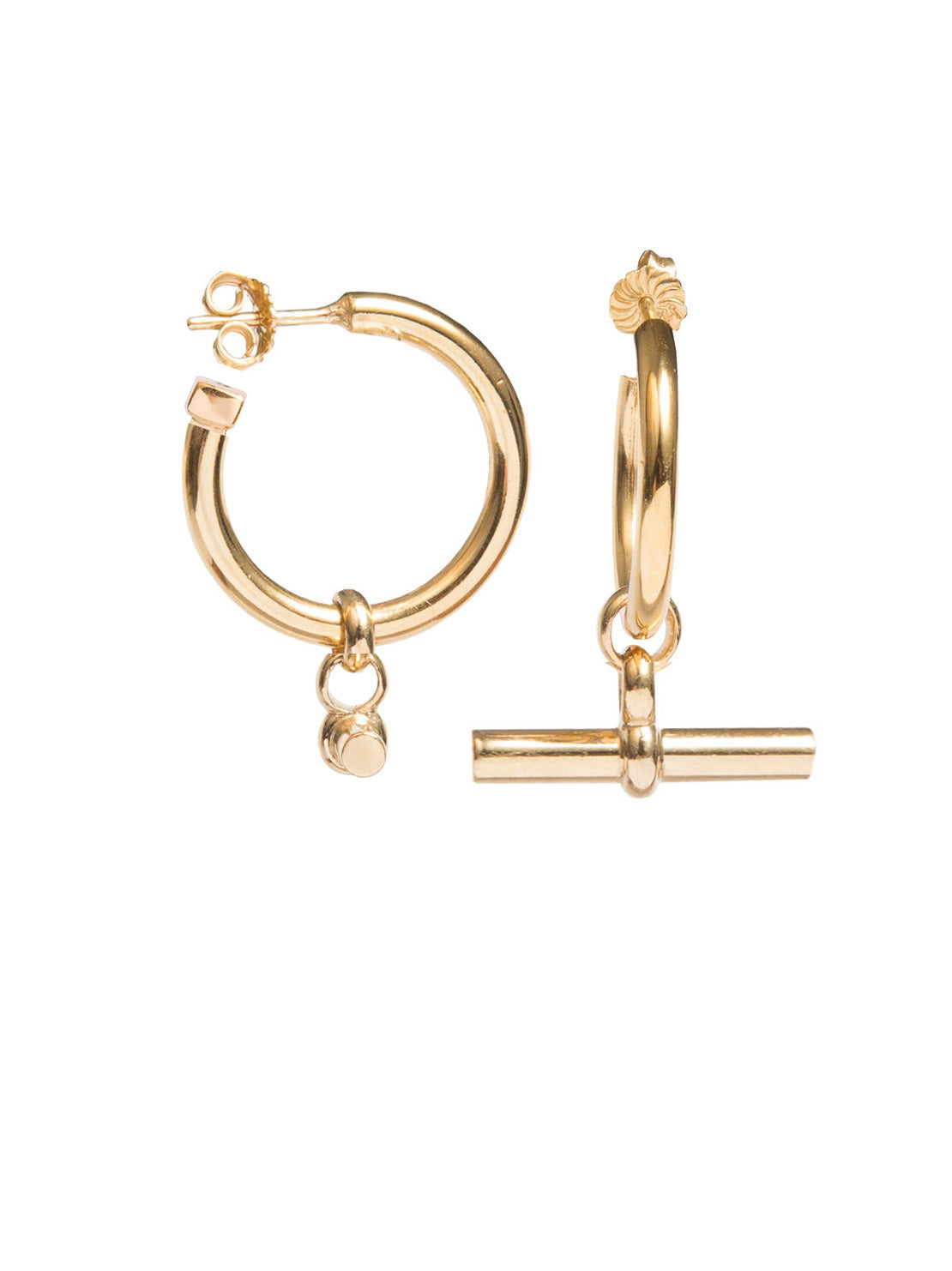 Giant Gold T-bar Earrings