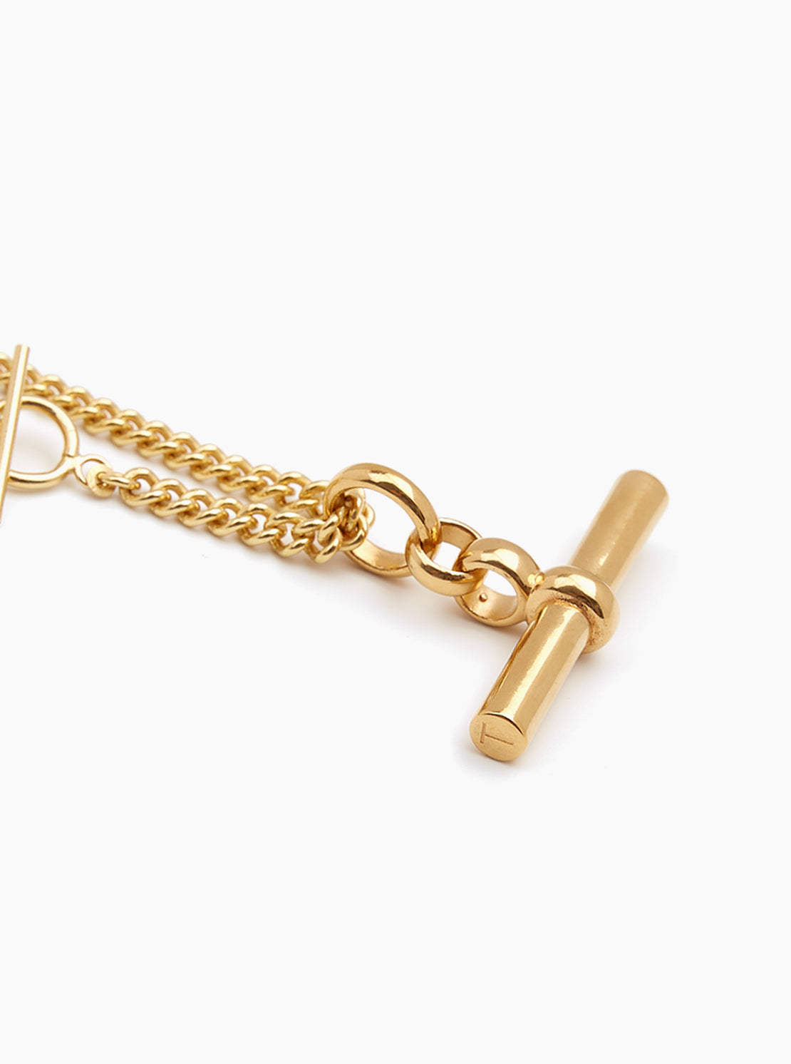 Giant Gold T-Bar on Curb Chain