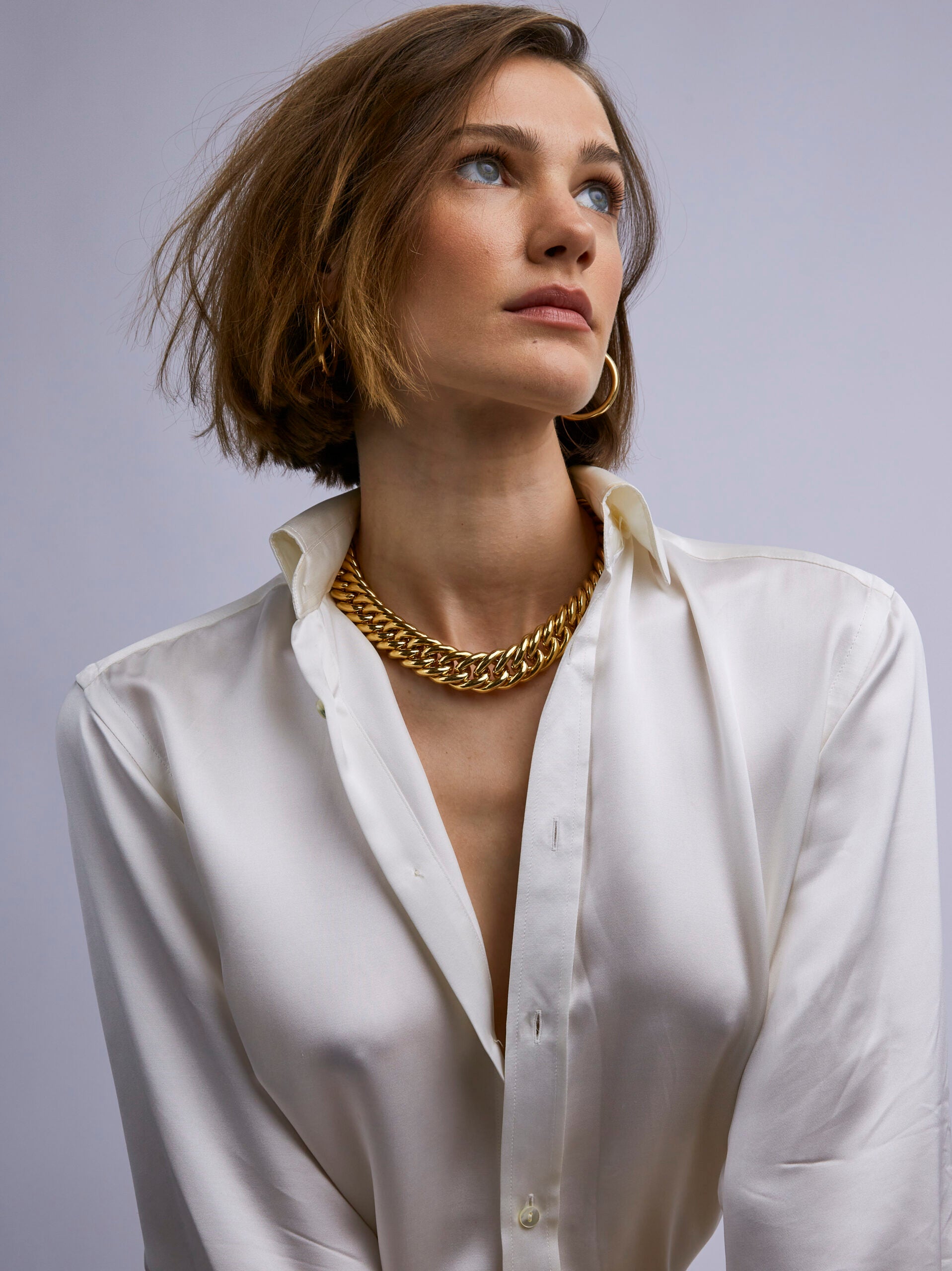 Giant Gold Curb Chain Necklace