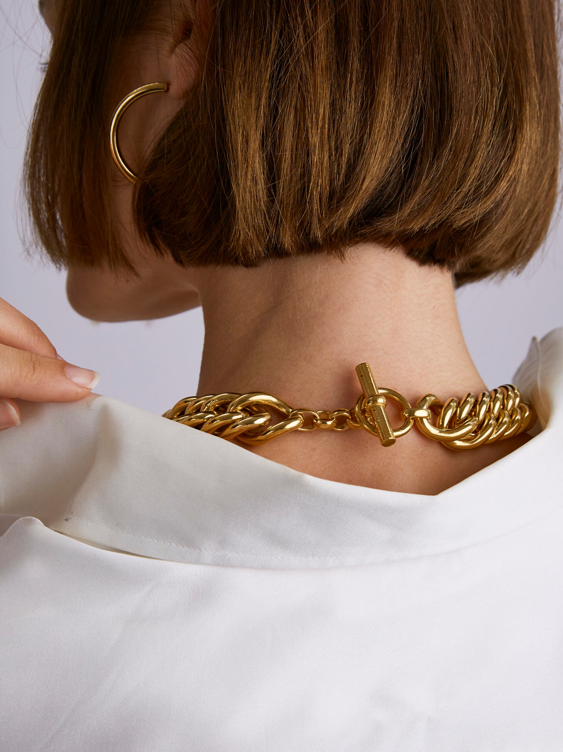 Giant Gold Curb Chain Necklace