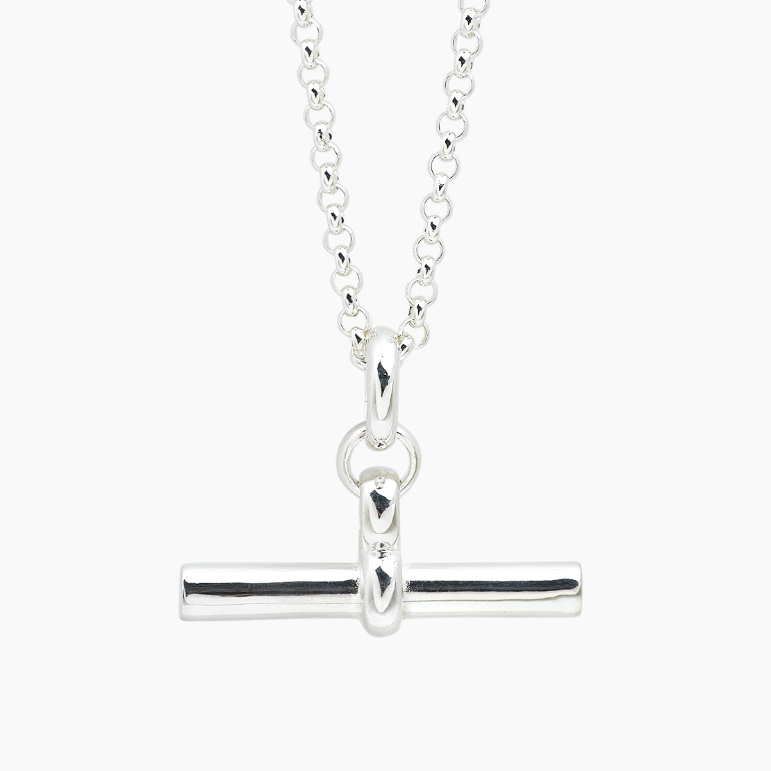 Giant Silver T-Bar on Chunky Belcher Chain