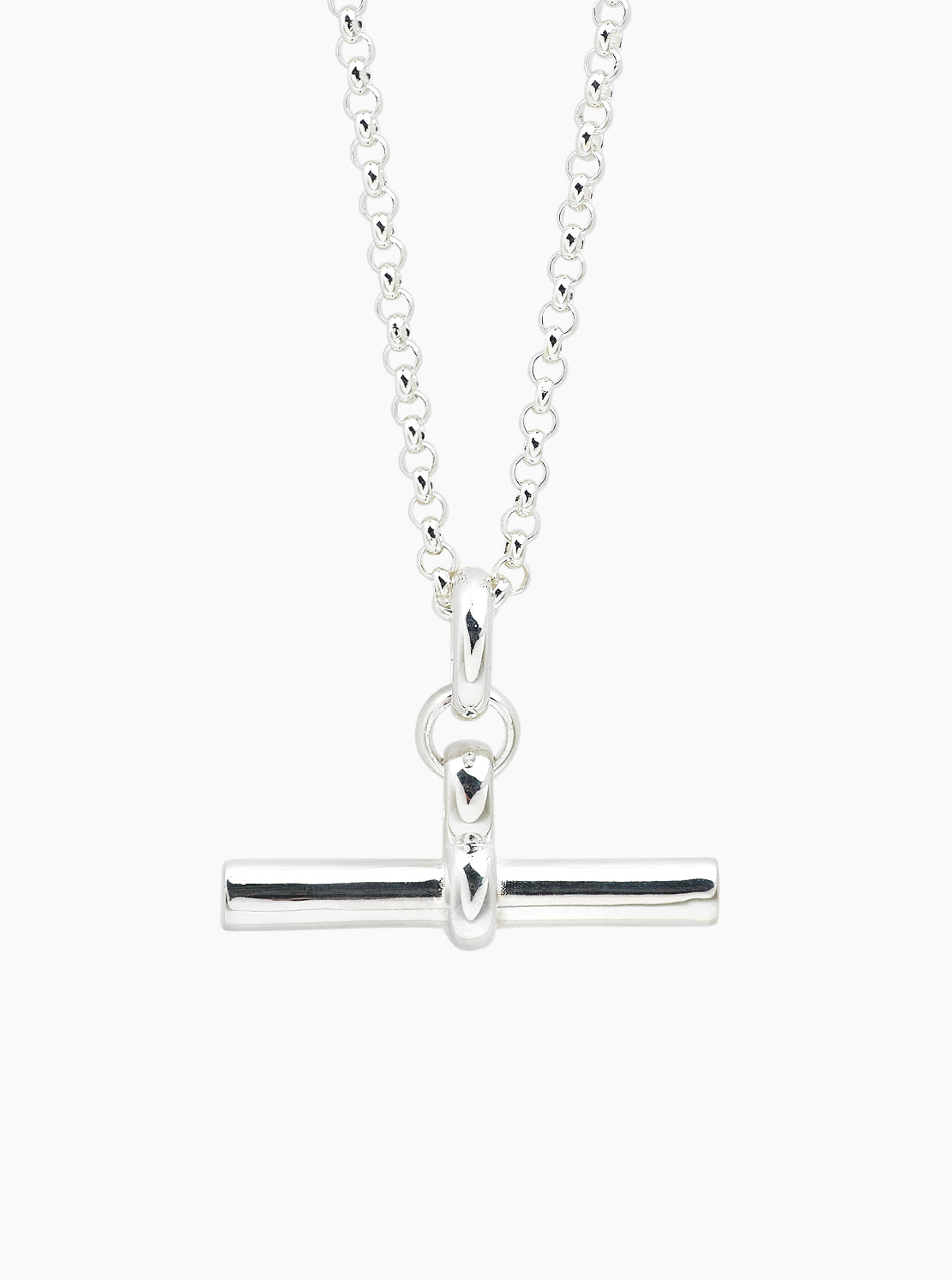 Giant Silver T-Bar on Chunky Belcher Chain