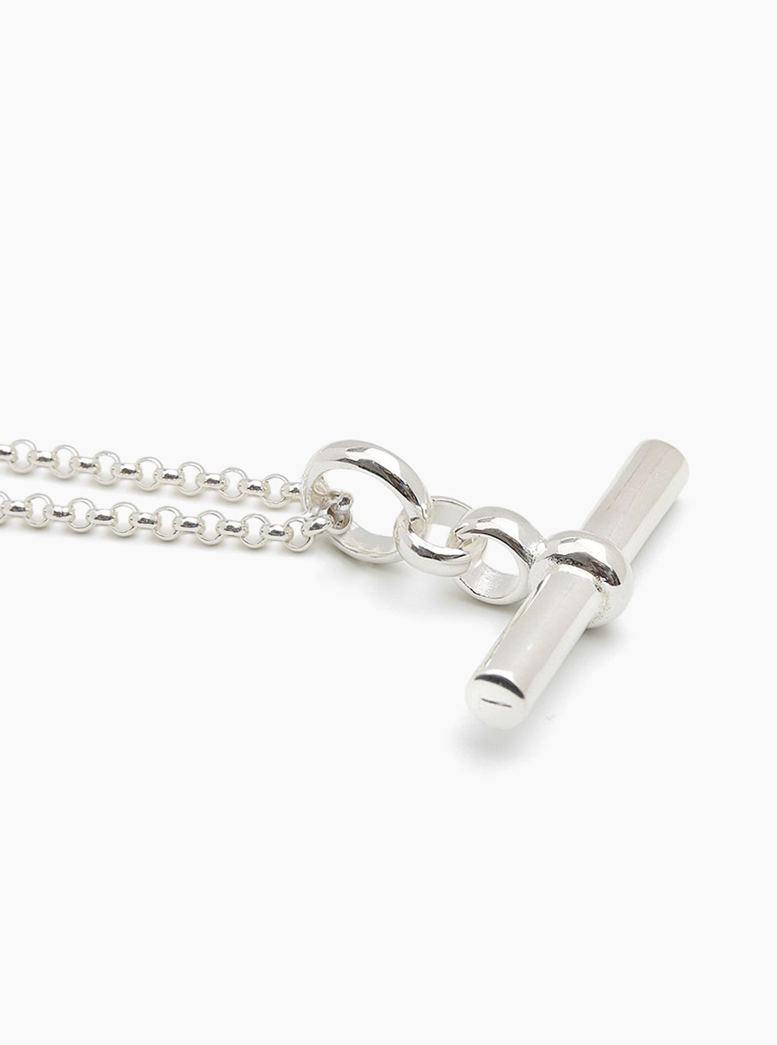Giant Silver T-Bar on Chunky Belcher Chain