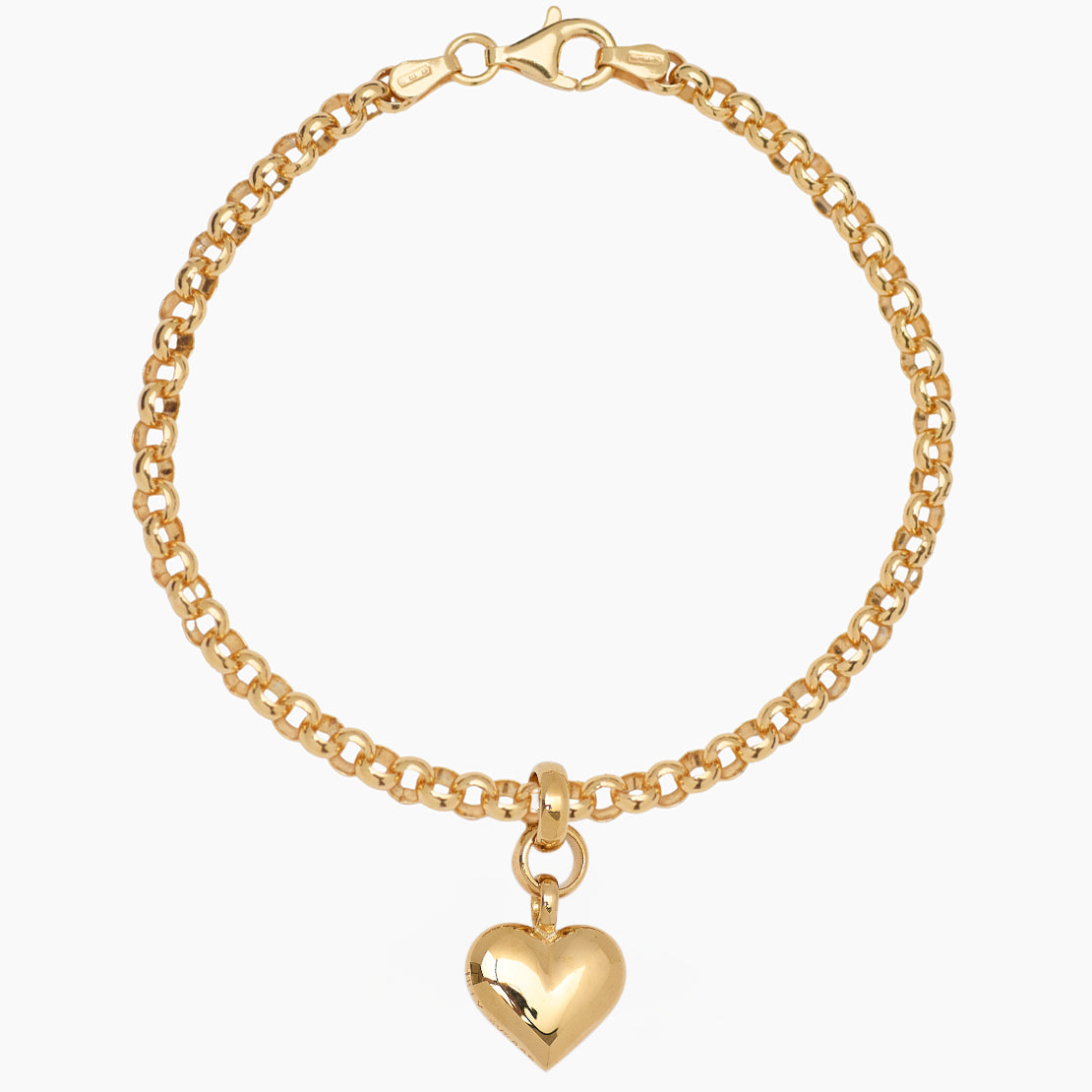 Small Gold Heart on Belcher Bracelet