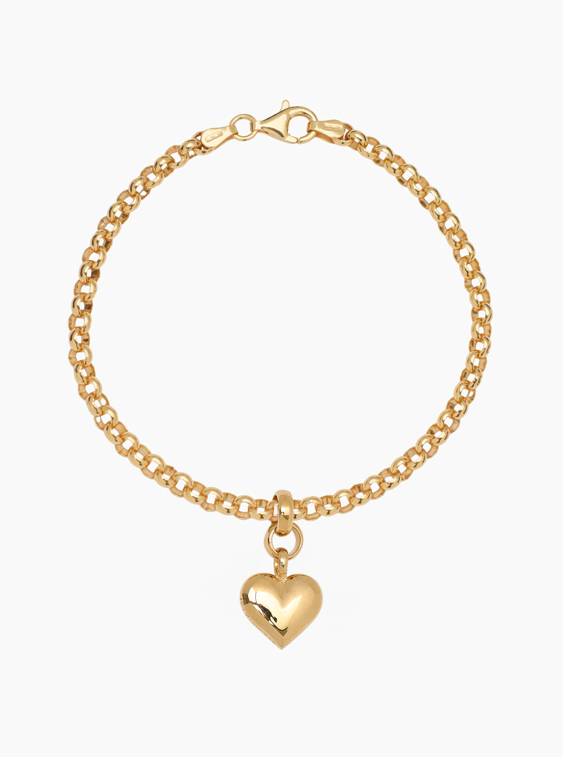 Small Gold Heart on Belcher Bracelet