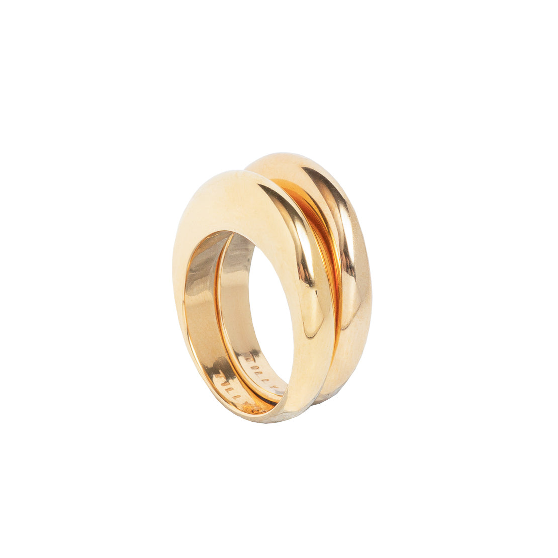 Gold Double Slice Ring Set
