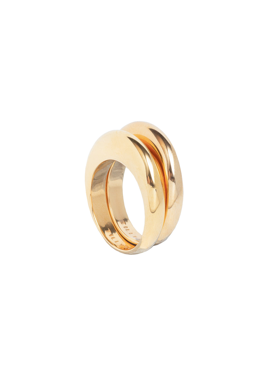 Gold Double Slice Ring Set