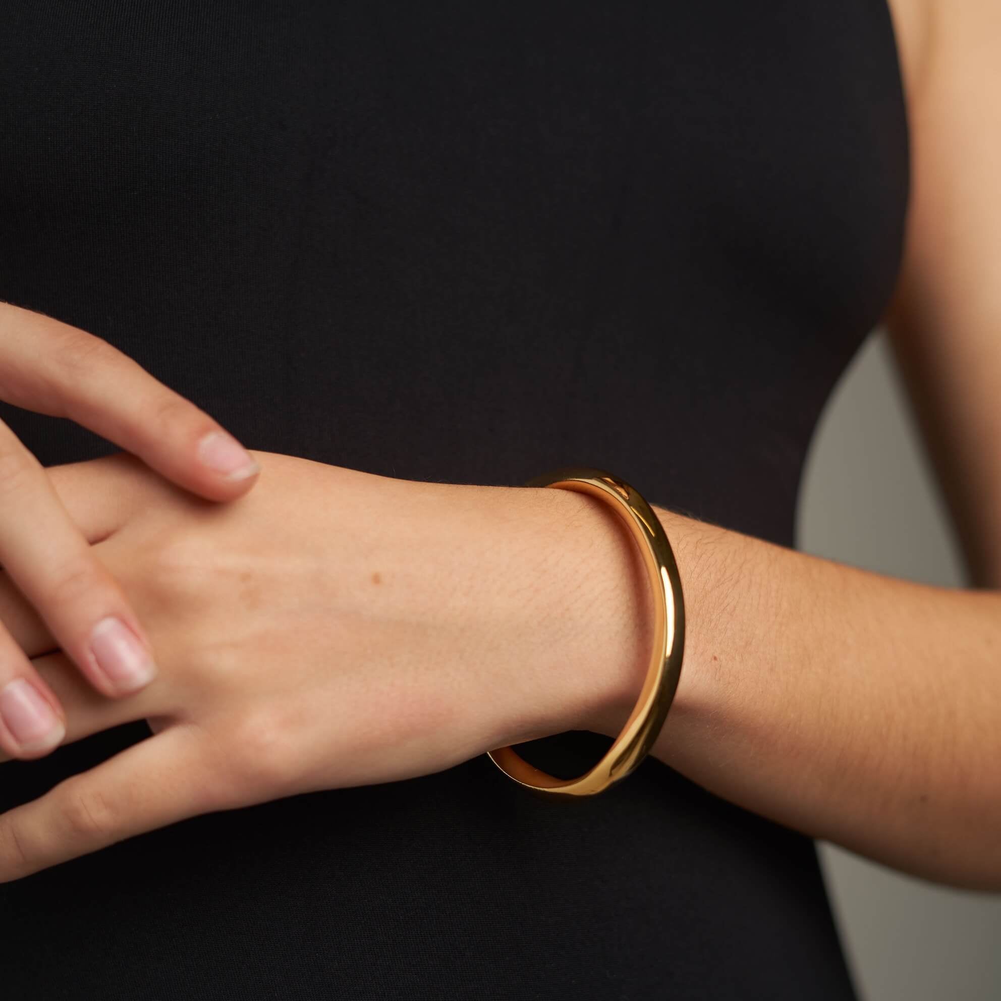 Gold Square Edge Bangle