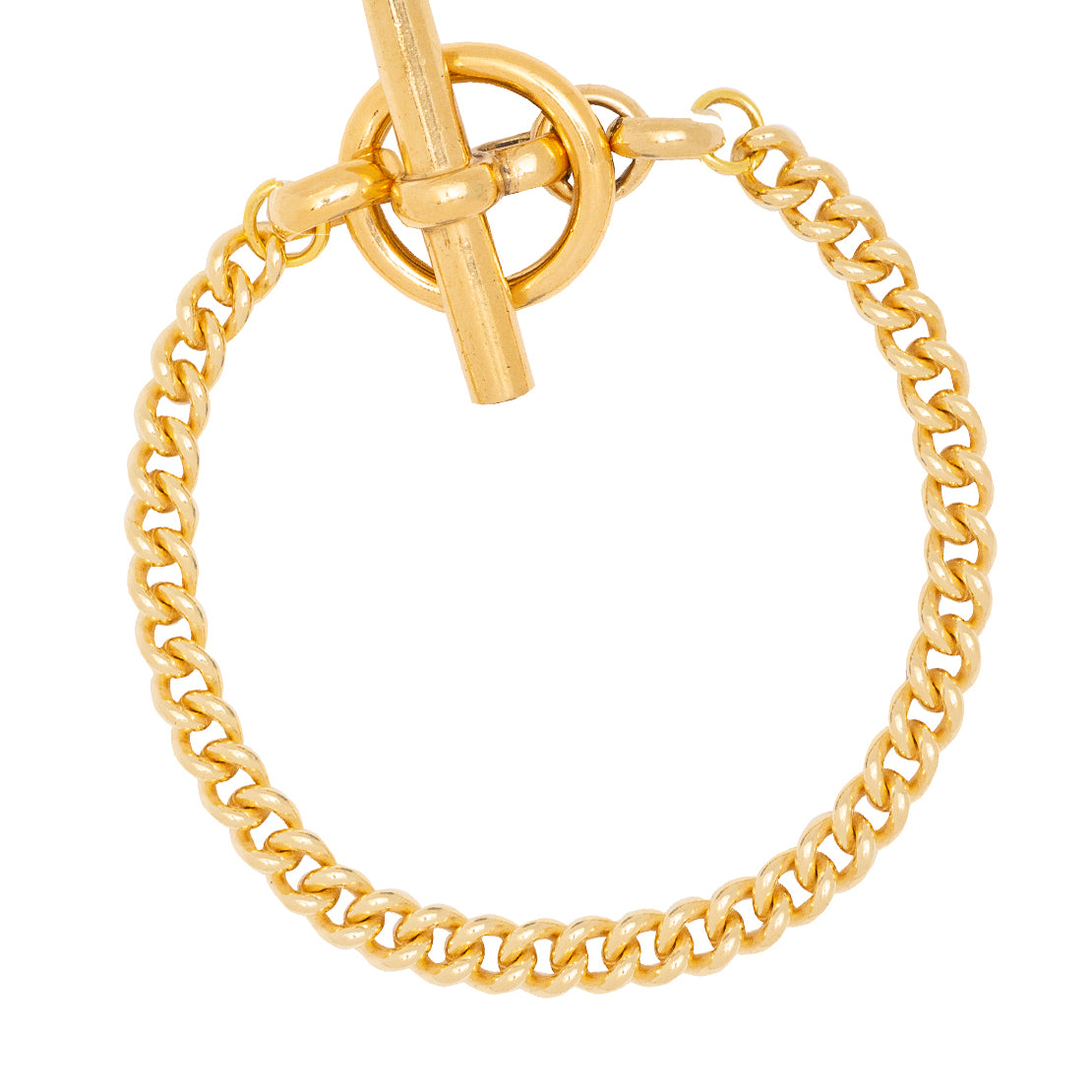 Gold T-Bar Clasp Anklet